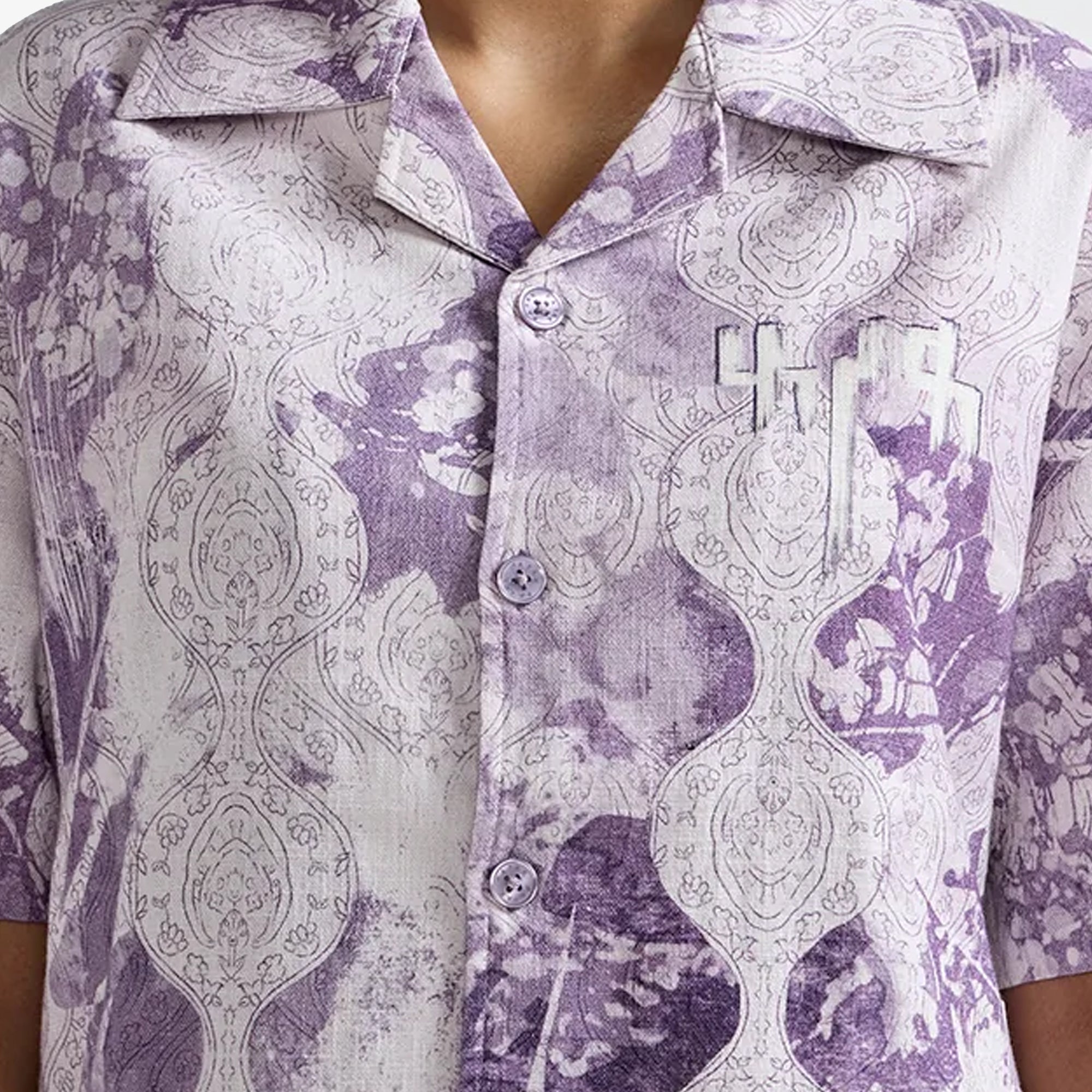 F A R A K | Purple Abstract Shirt { Purple/white - view 2