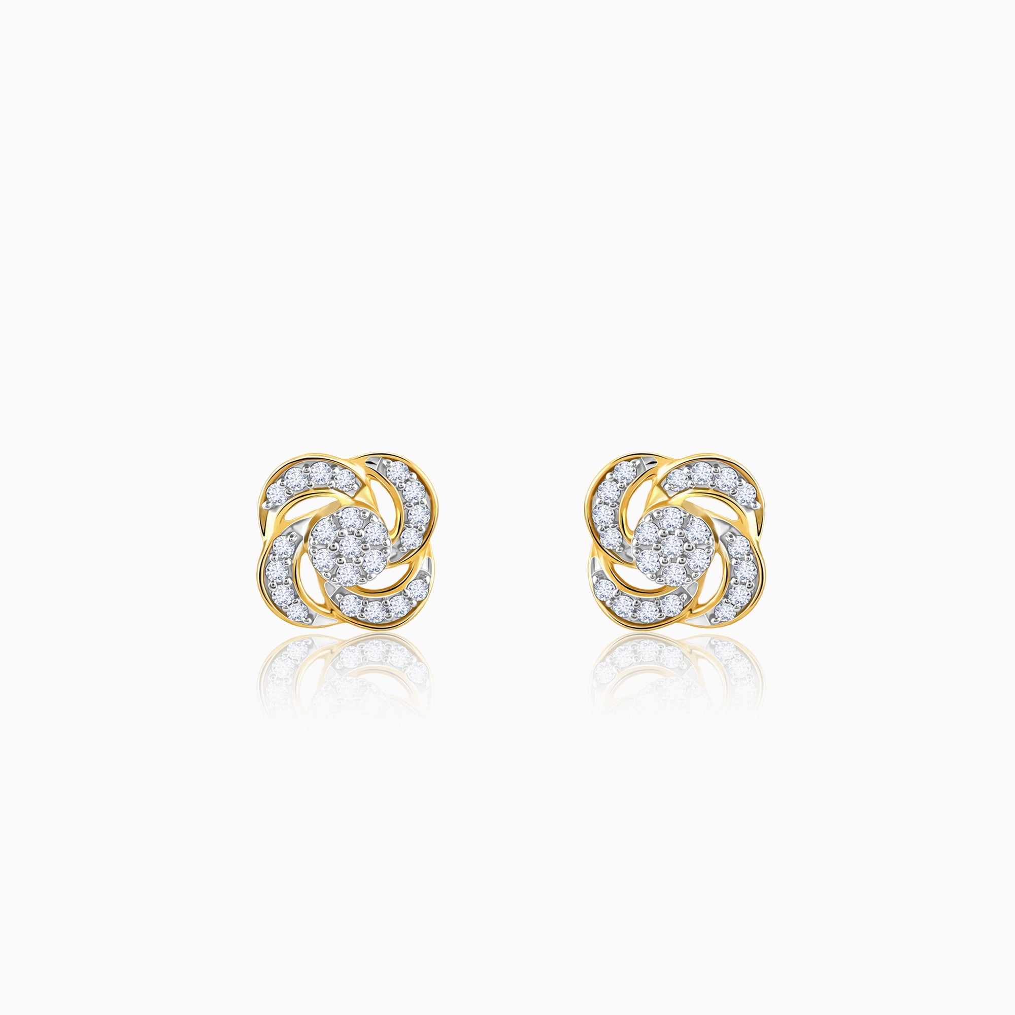 GIVA Jewellery Gold Blume Diamond Earrings