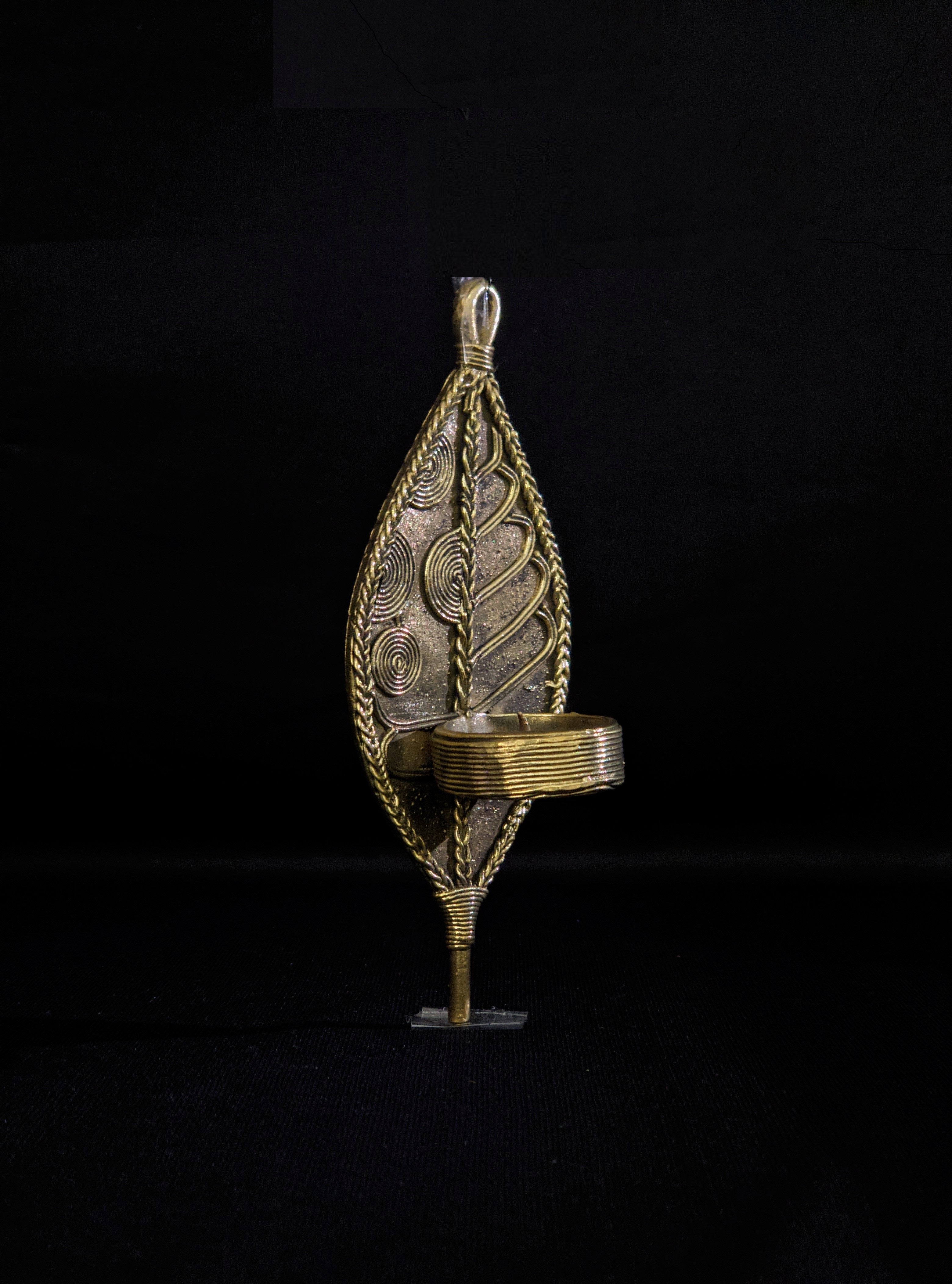 IndianVillèz Handmade Dhokra Leaf Candle Stand - view 2