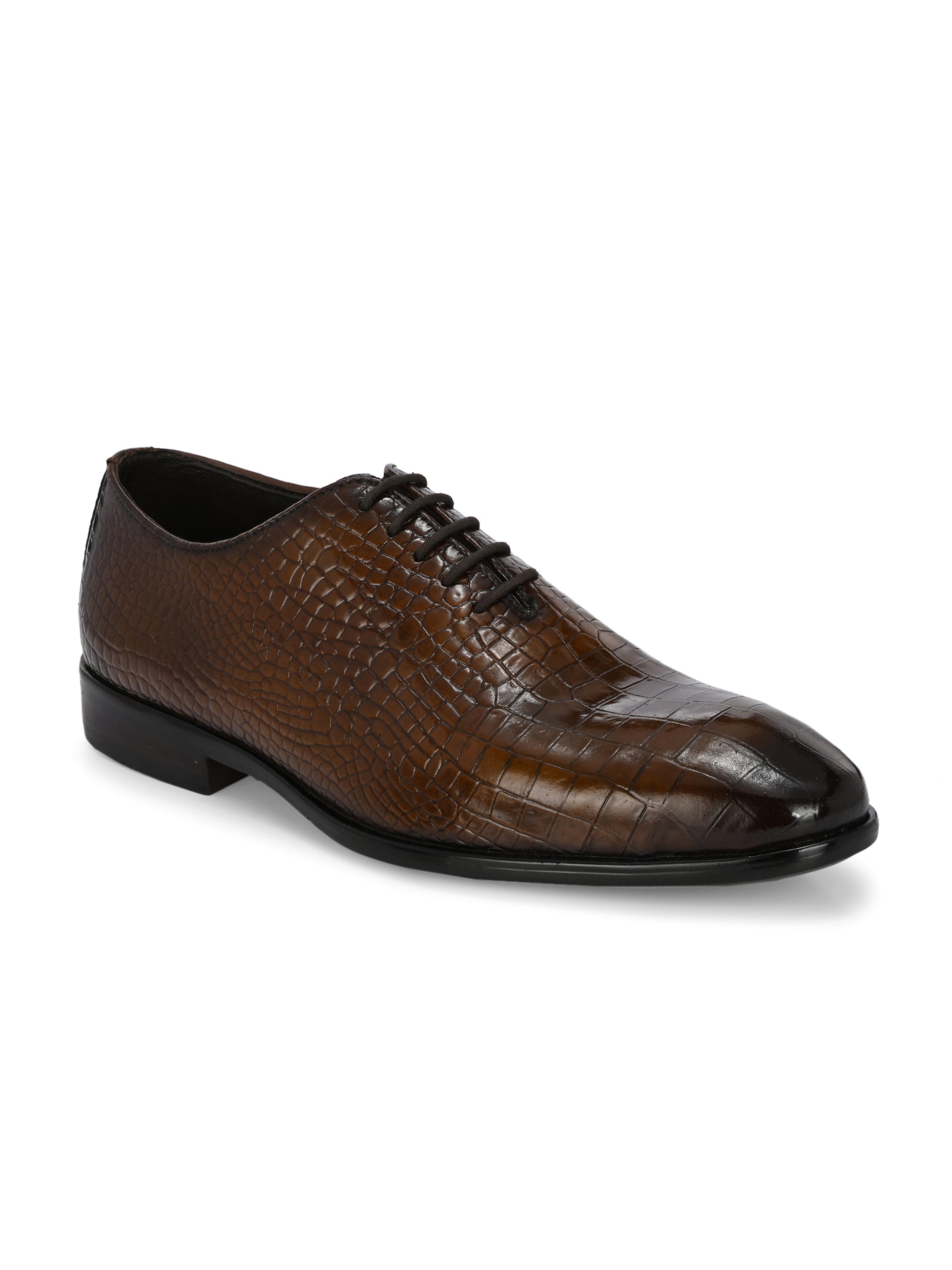 Egoss Shoes Egoss Textured Leather Lace-Up Shoes - view 2