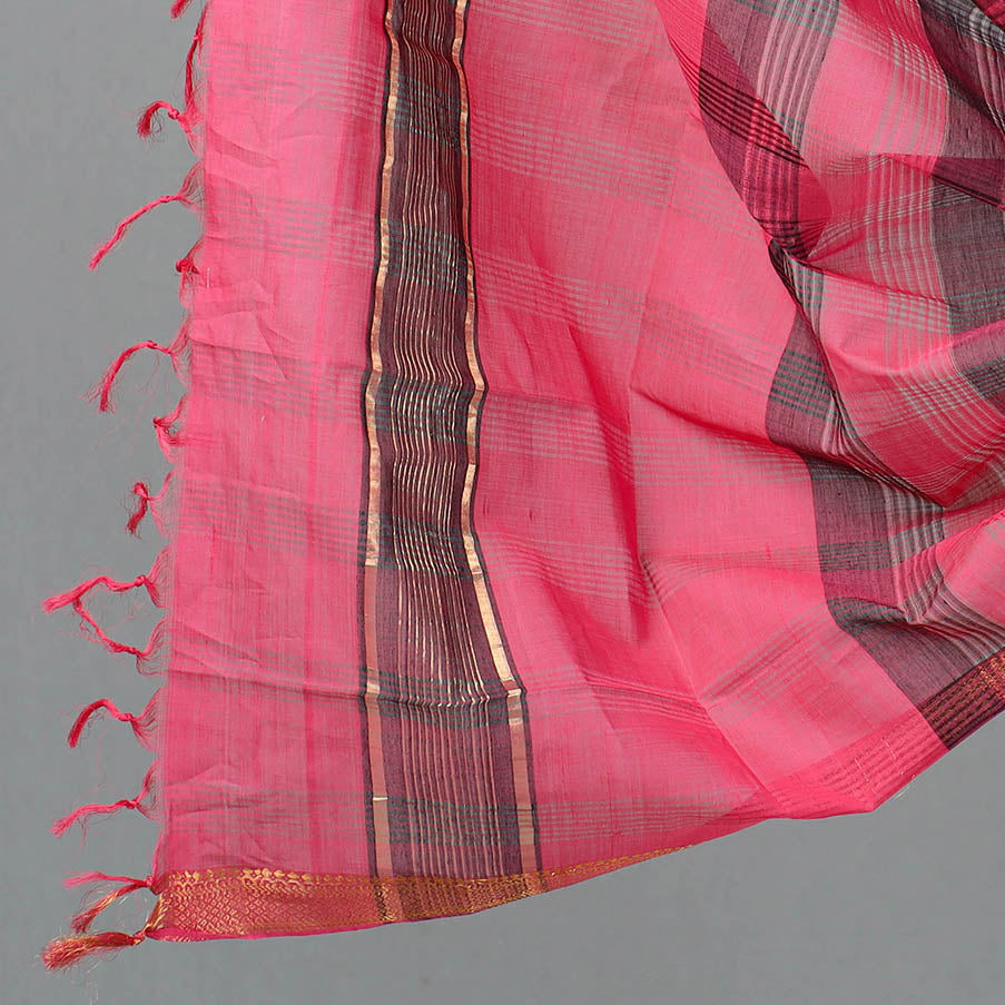 SOUTH KARGHA Black - 3pc Handloom Cotton Mangalagiri Dress Material 12 - view 4