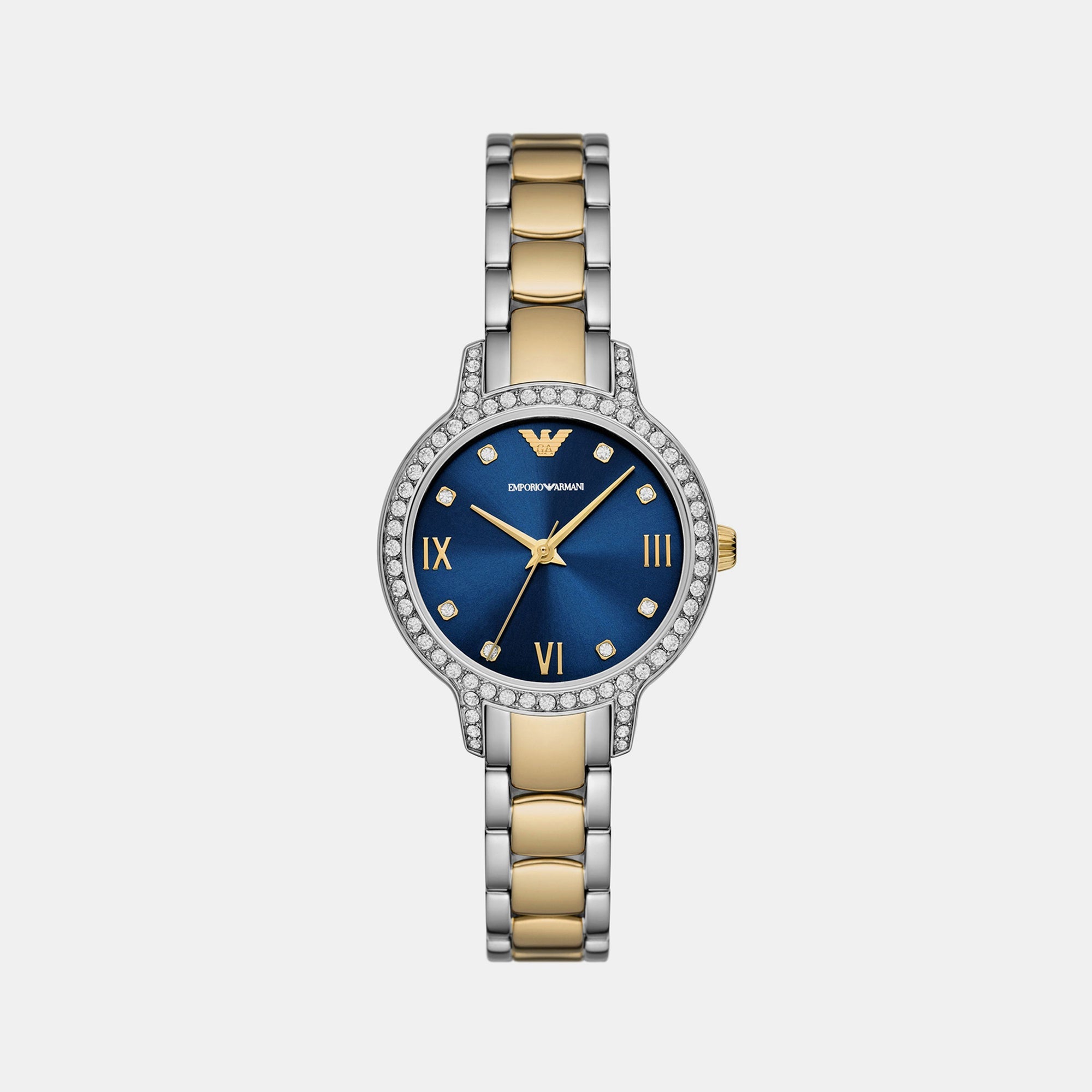 Emporio Armani Cleo Women Quartz Blue Dial Analog Stainless Steel Watch AR11576