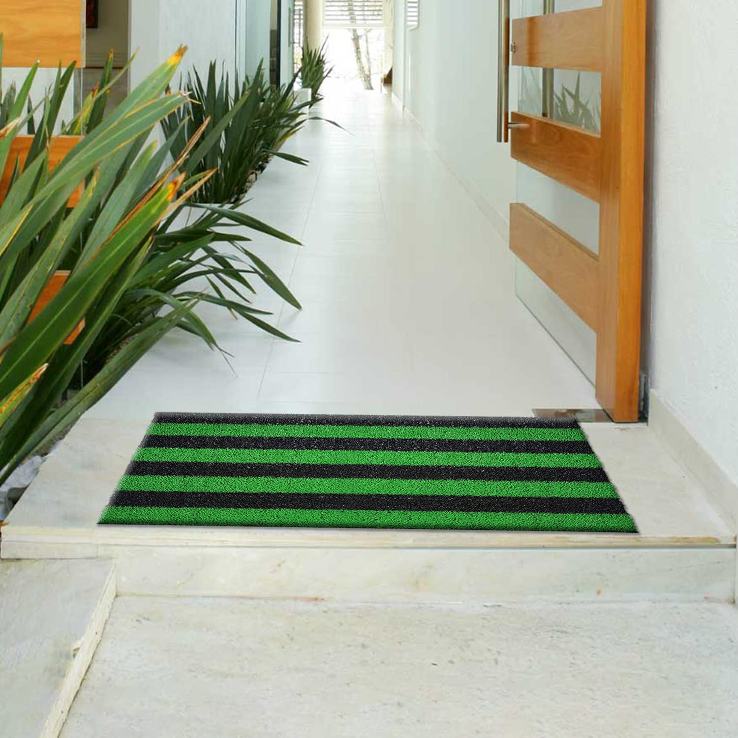 Kuber Industries Rubber Strips Design Door Mat for Porch/Kitchen/Bathroom/Laundry Room, 24"x16" Pack of 2 (Green) 54KM3997 - view 6