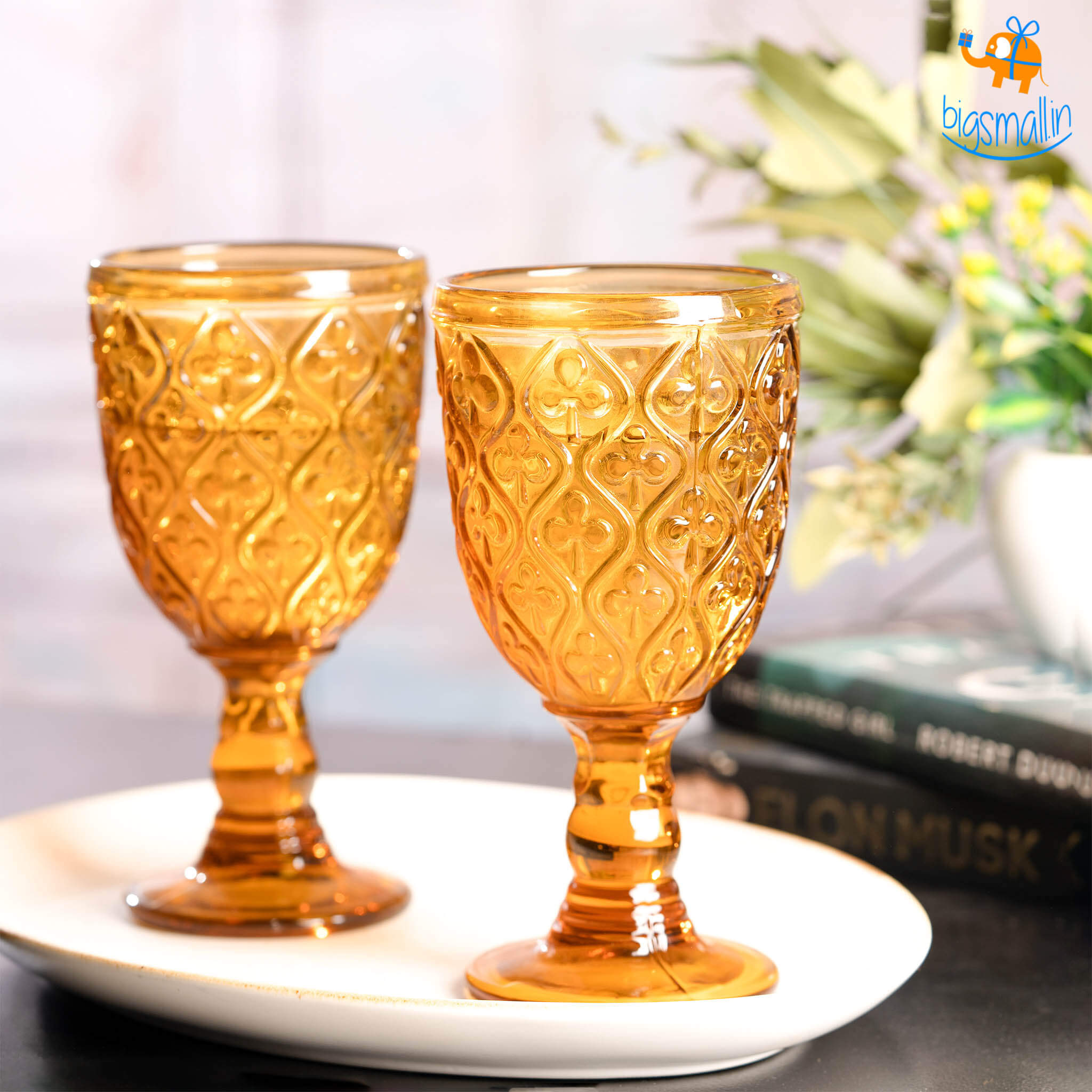 Devnow Amber Stem Glass - Set of 6