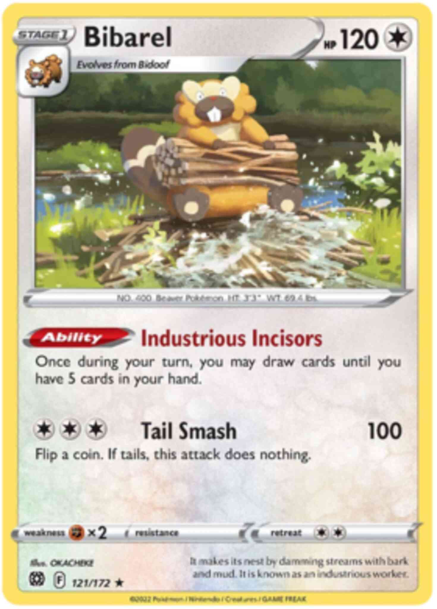 Rare holo swsh9-121 – Pokémon Bibarel - 121/172 - Rare Holo [swsh9-121] [Holo]