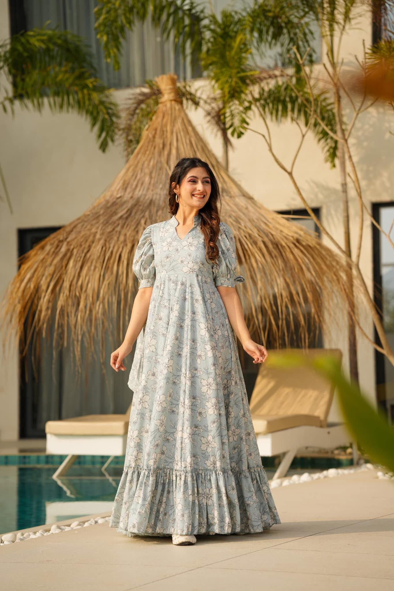 Idaho-o tracy cotton floor length dress - view 5