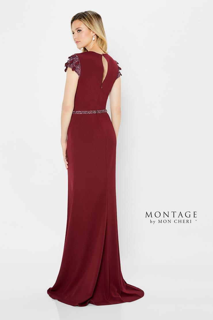 Montage 122902 Long Slit Ruched Beaded Belt Formal Dress - view 2