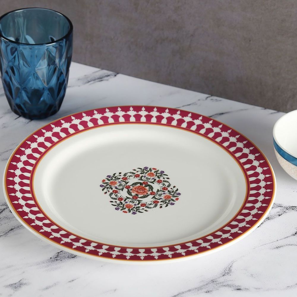 India Circus Ceramic Floral Fountain Dinner Plate | 1 Pc - view 2