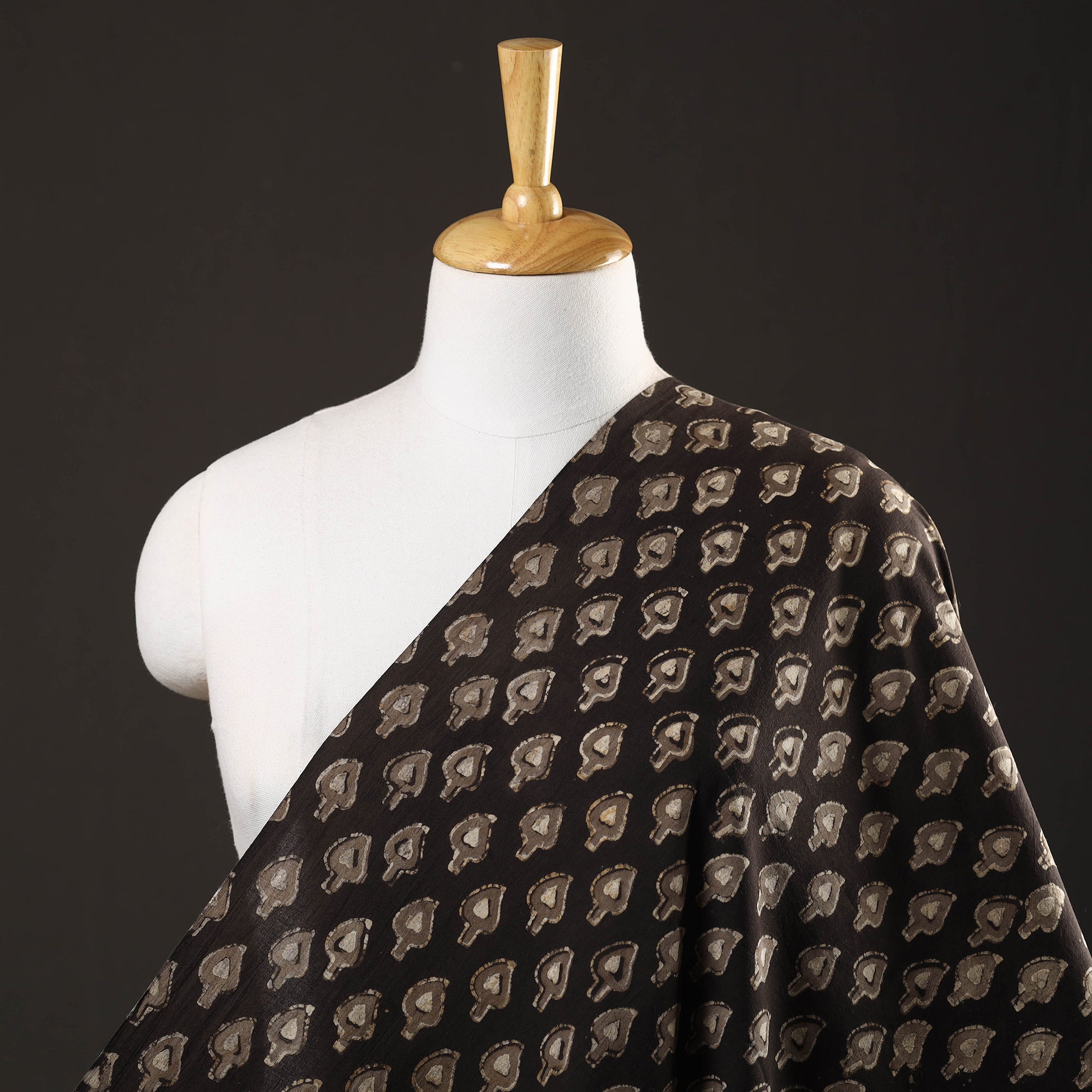 HAVELI CHRONICLES Brown - Pipad Block Printed Cotton Fabric
