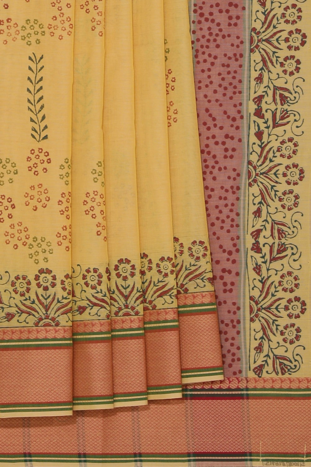 Kalanjali Ethnics Hand block printed cotton saree - view 2