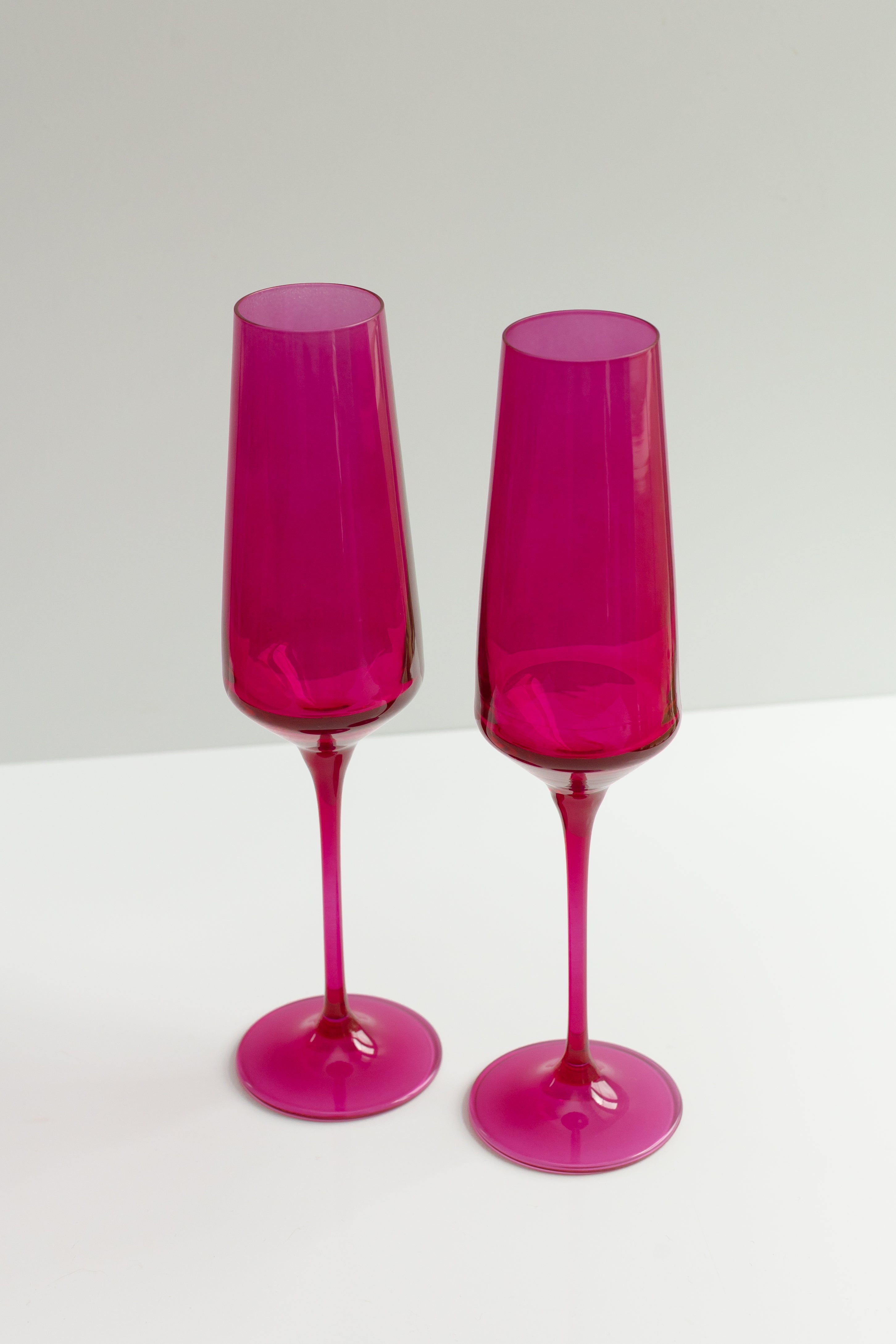 Estelle Colored Glass Estelle Colored Champagne Flute - Set of 2 {Viva Magenta (Our Fuchsia)} - view 4