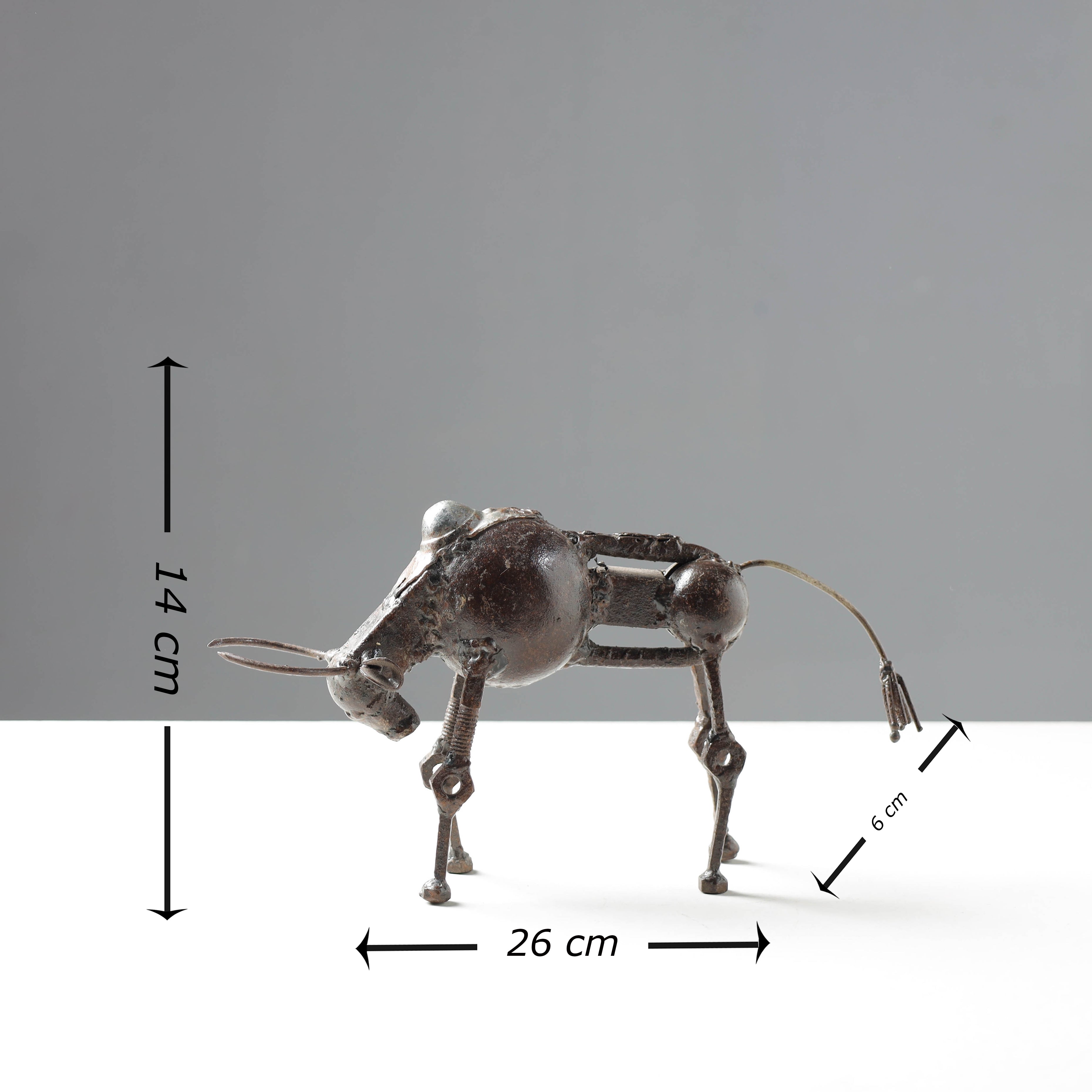 Bison - Handmade Recycled Metal Sculpture by Debabrata Ruidas - view 4