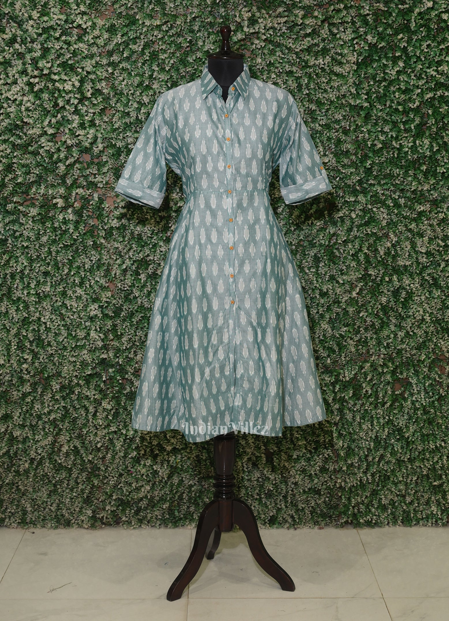 IndianVillèz Light Green Odisha Ikat Designer Office Wear For Women