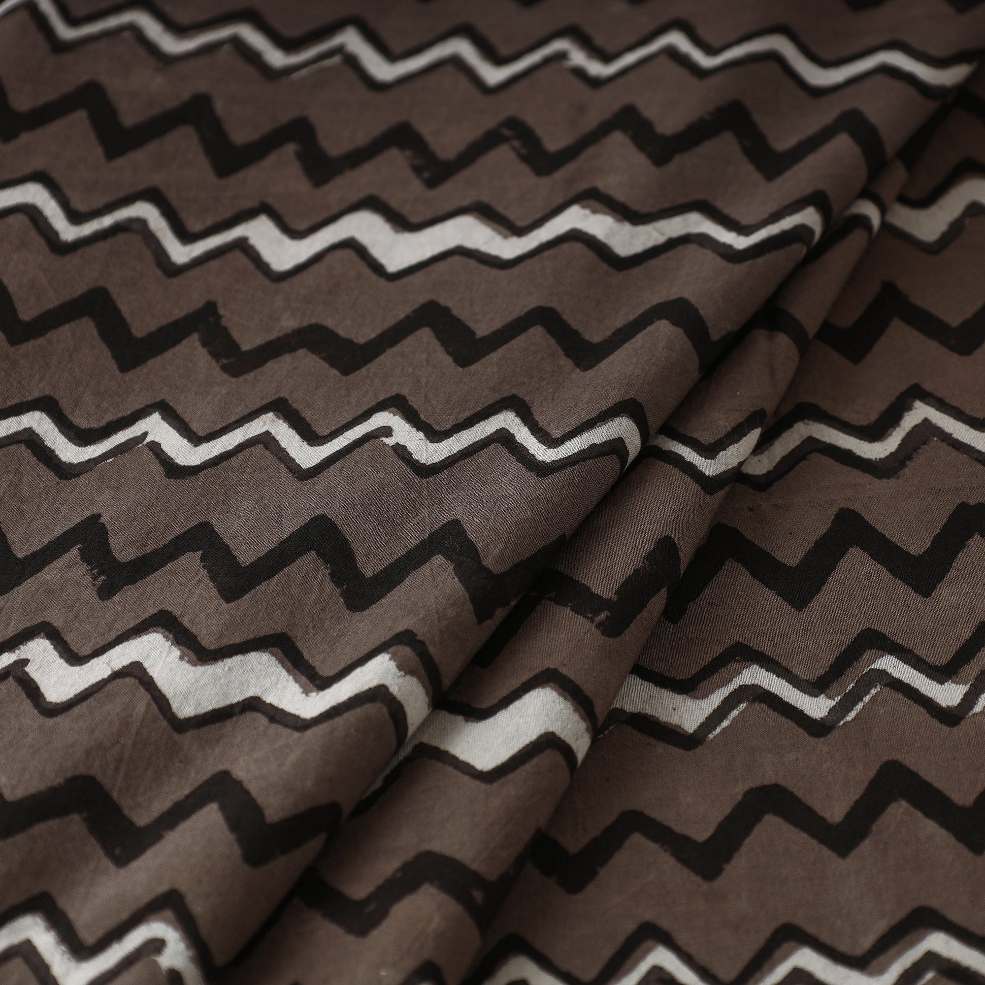 HAVELI CHRONICLES Brown - Pipad Block Printed Cotton Fabric - view 3