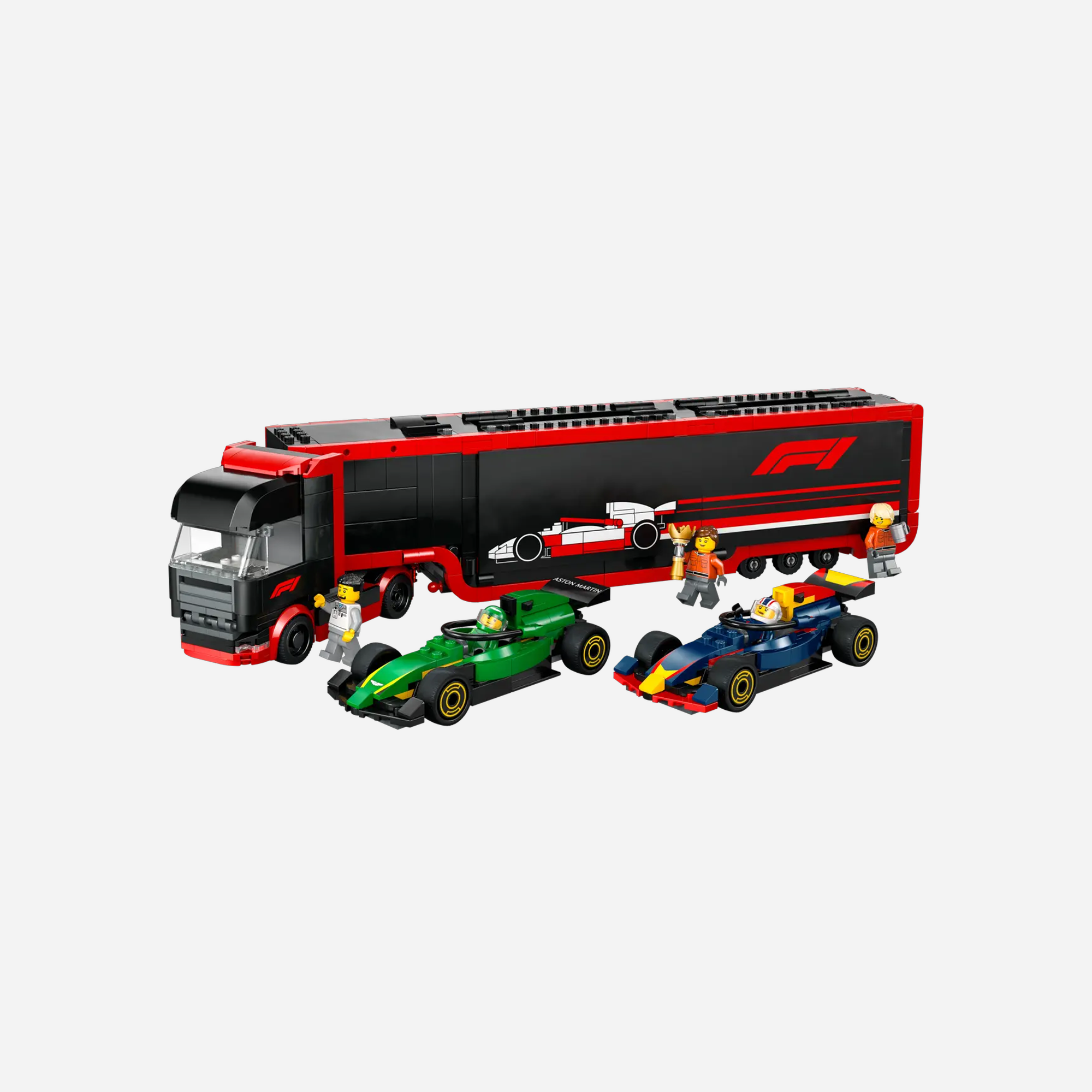 LEGO X F1 Truck with RB20 & AMR24 F1 Cars - view 2