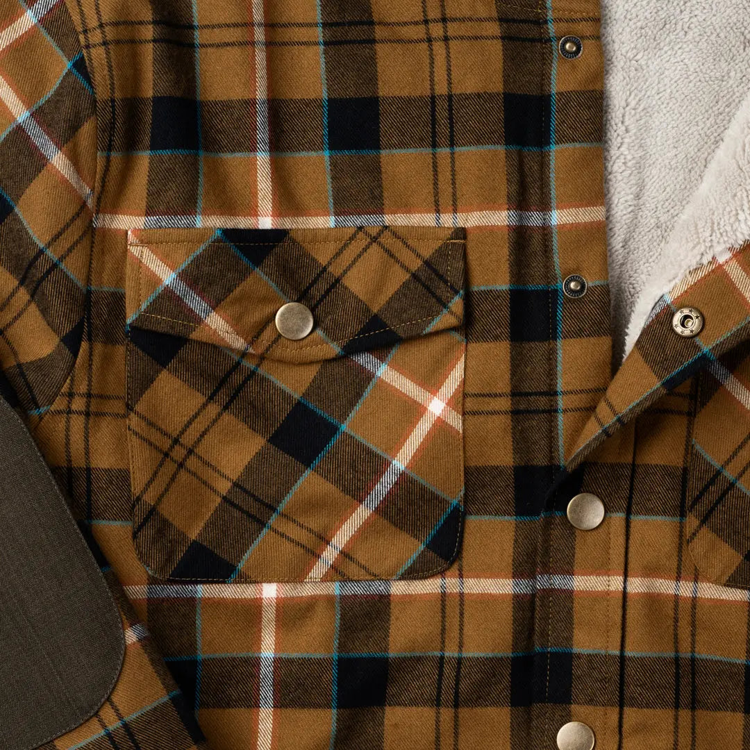 Radial Wrenched Sherpa Lined Flannel Jacket – Urth / Cream