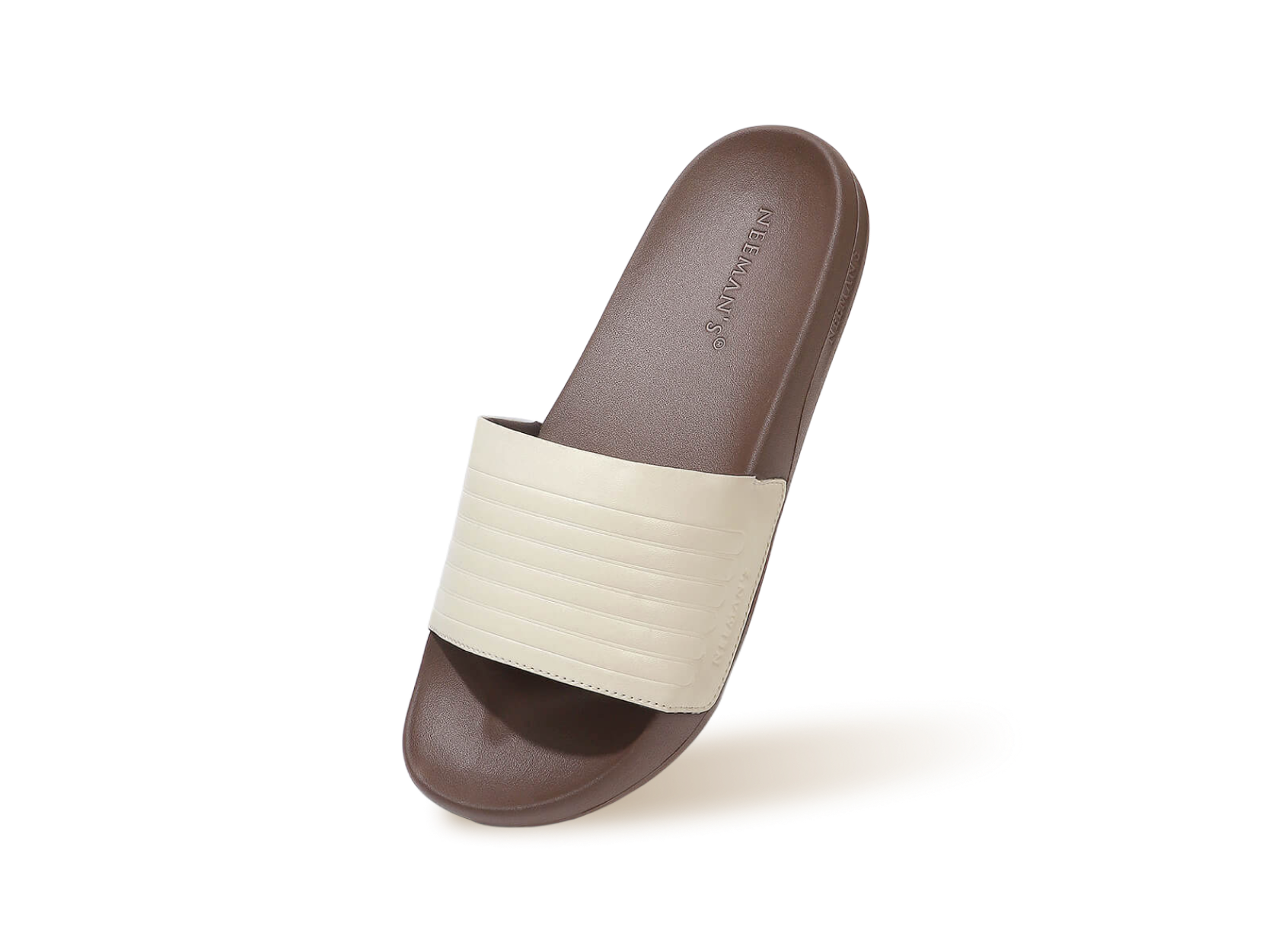 Neeman's FootBed Slides for Men : Ivory Brown - view 10