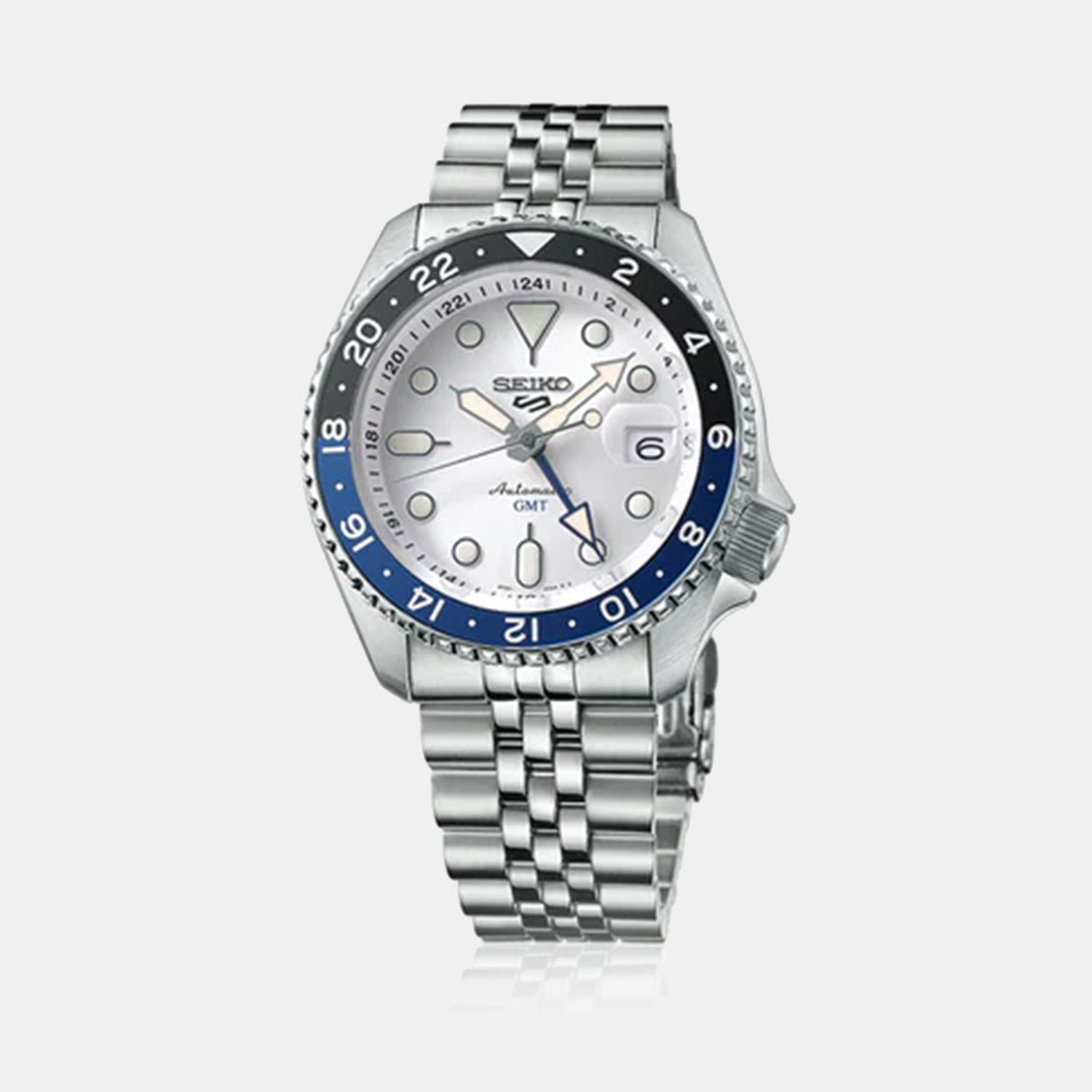 Seiko 5 Sports Men Automatic White Dial Analog Stainless Steel Watch SSK033K1