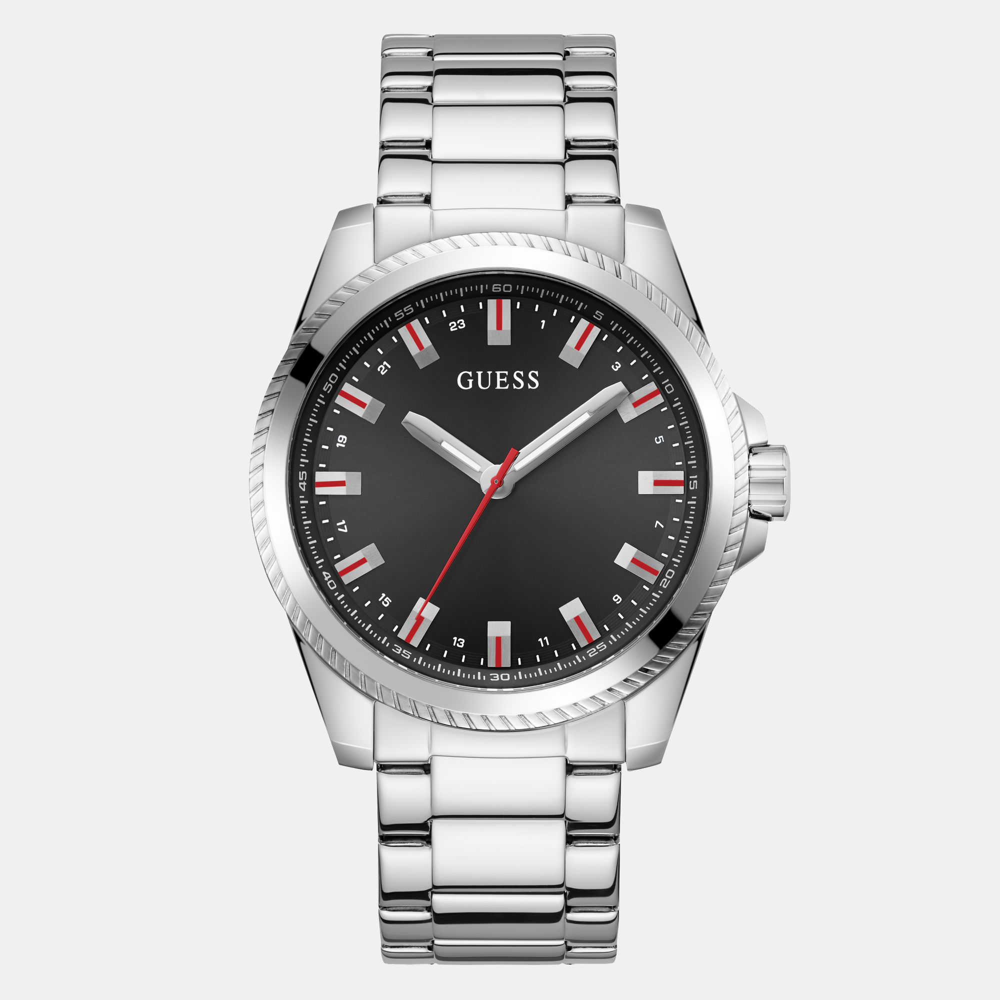 Guess Champ Men Quartz Black Dial Analog Stainless Steel Watch GW0718G1