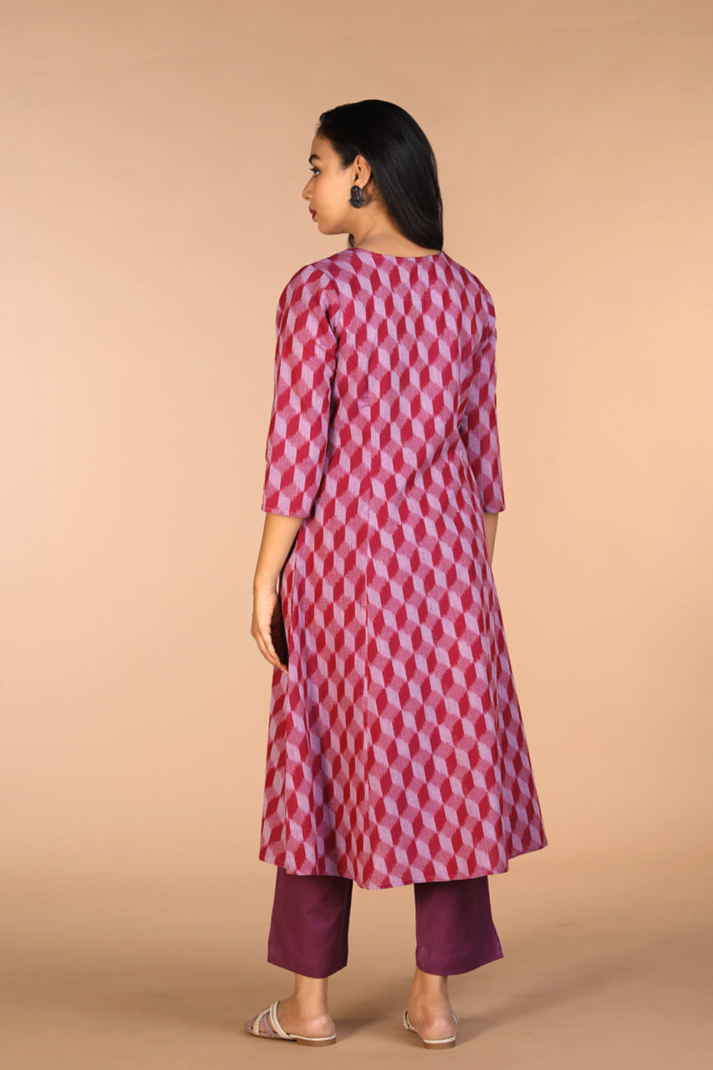 Kalanjali Ethnics Handwoven cotton Pochampally Ikat kurta - view 5