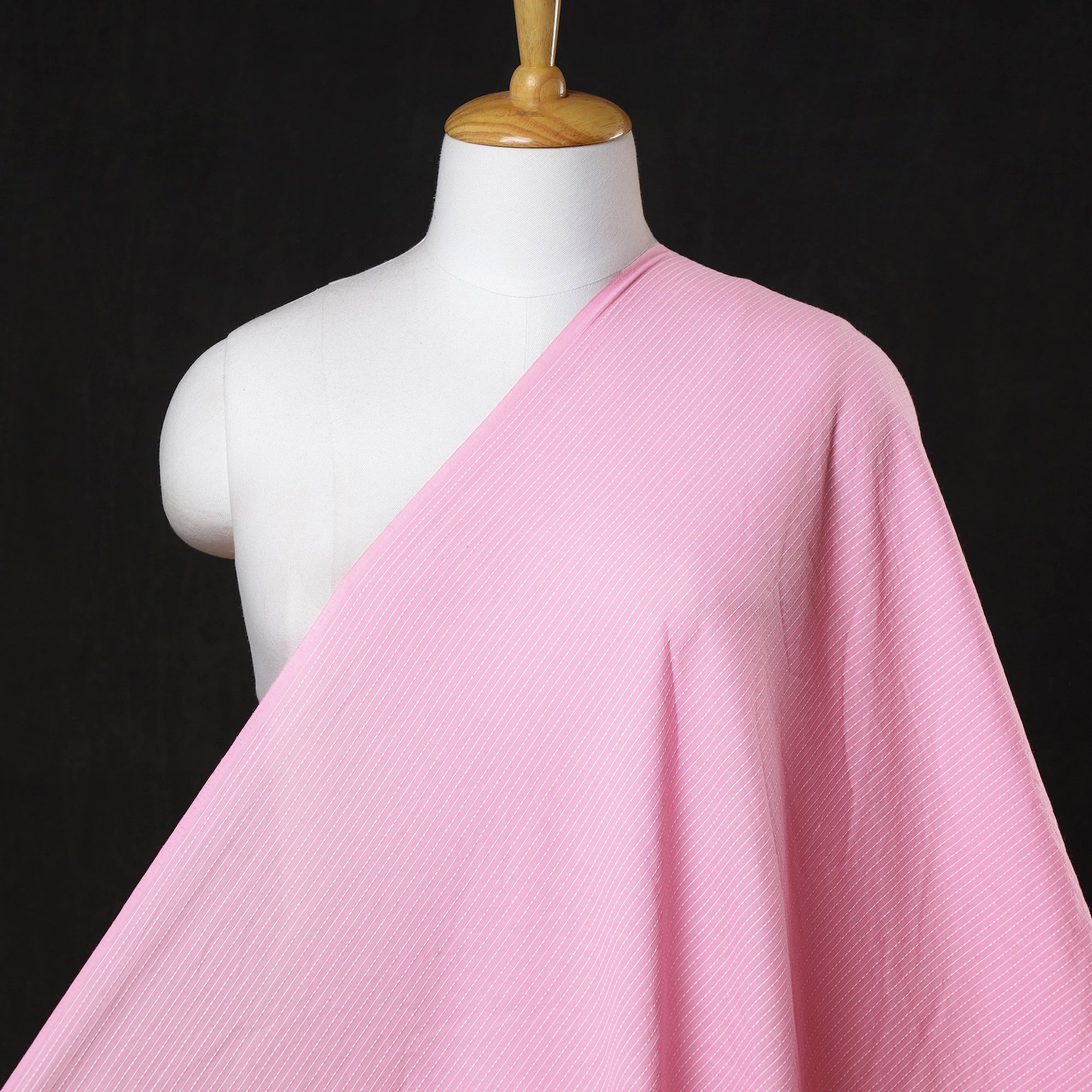 ITOKRI CRAFTS INITIATIVE Baby Pink - Prewashed Running Stitch Plain Cotton Fabric 24