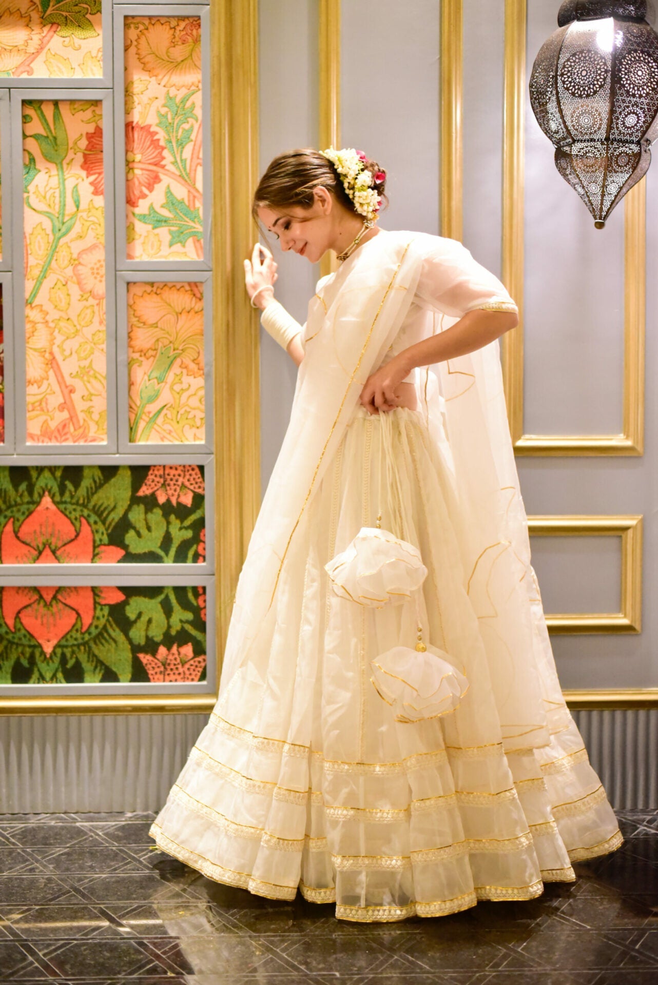 Idaho-o nooraniyat white organza lehenga – Women's - view 3