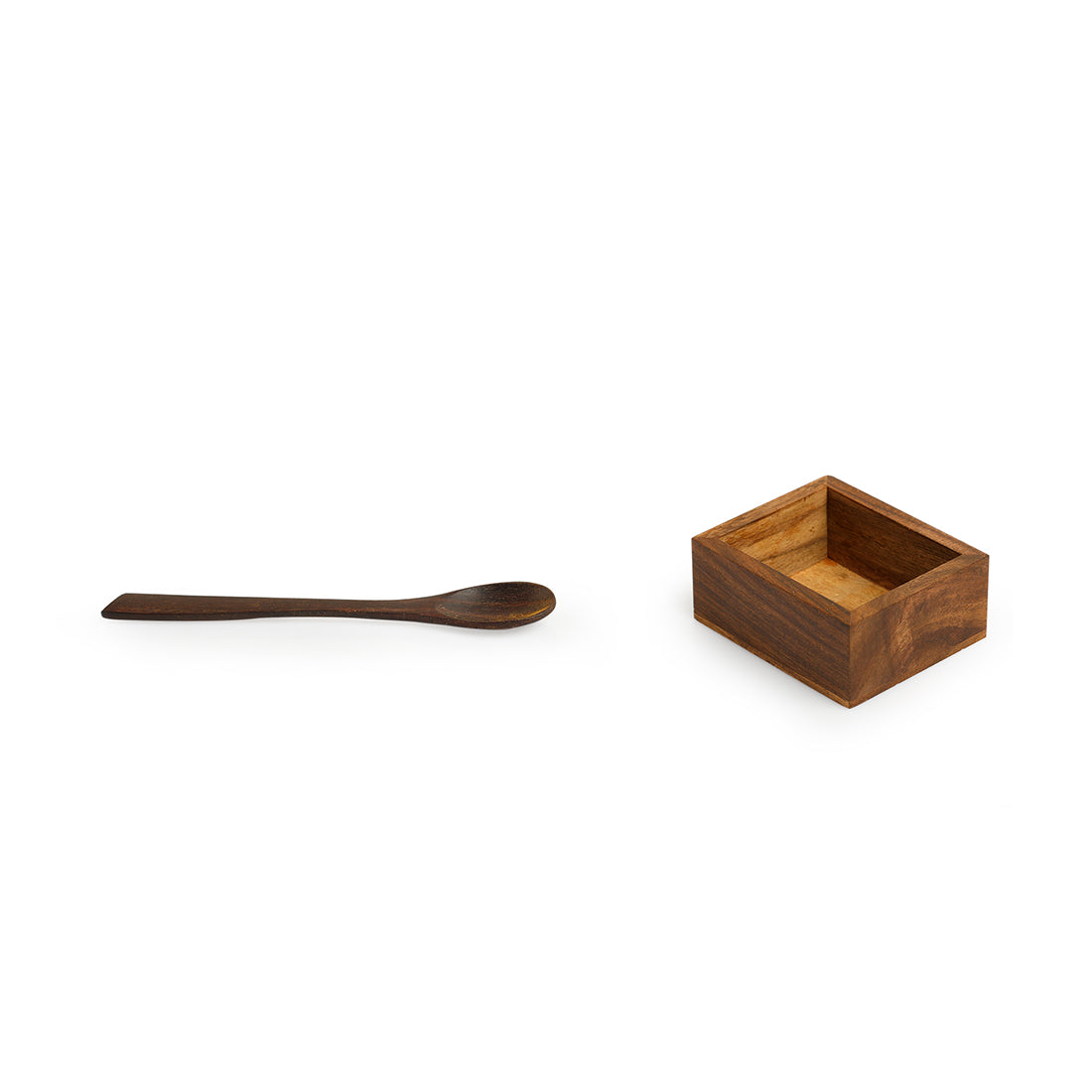 EXCLUSIVELANE 'Medley of Masalas' Handcrafted Spice Box With Spoon In Sheesham Wood (12 Containers, 80 ml) - view 6