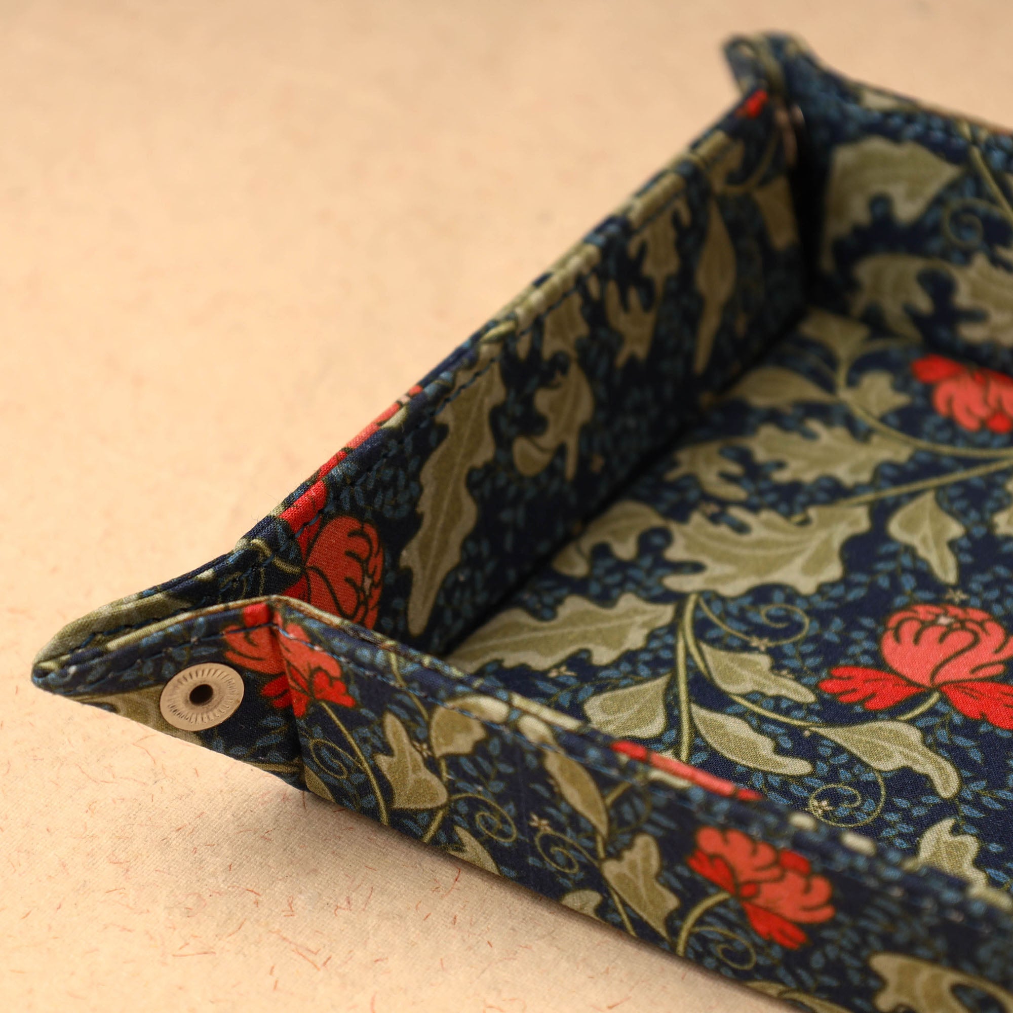 SUKRITI INPRINT Blue - Floral Printed Handcrafted Basket / Valet Tray (6 x 6 in) 34 - view 3