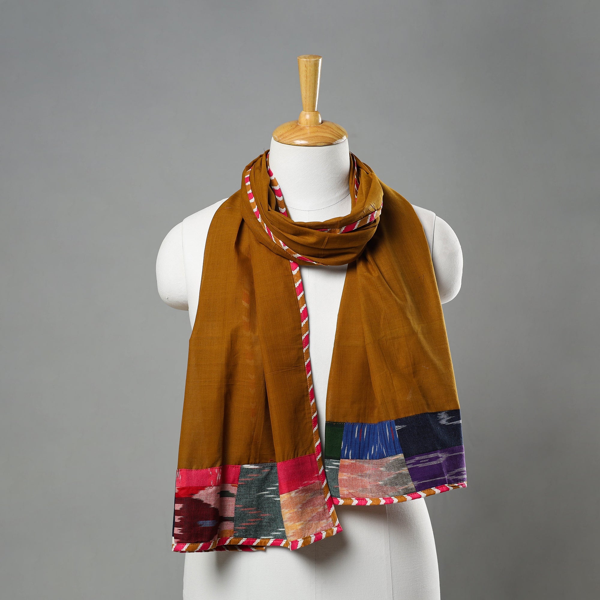 NOORI BAZAR Brown - Handloom Cotton Mangalagiri Stole 04