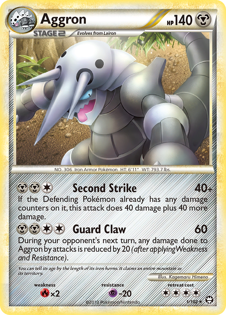 Rare holo hgss4-1 – Pokémon Aggron - 1/102 - Rare Holo [hgss4-1] [Reverse Holo] - Aggron - 1/102 - Rare Holo