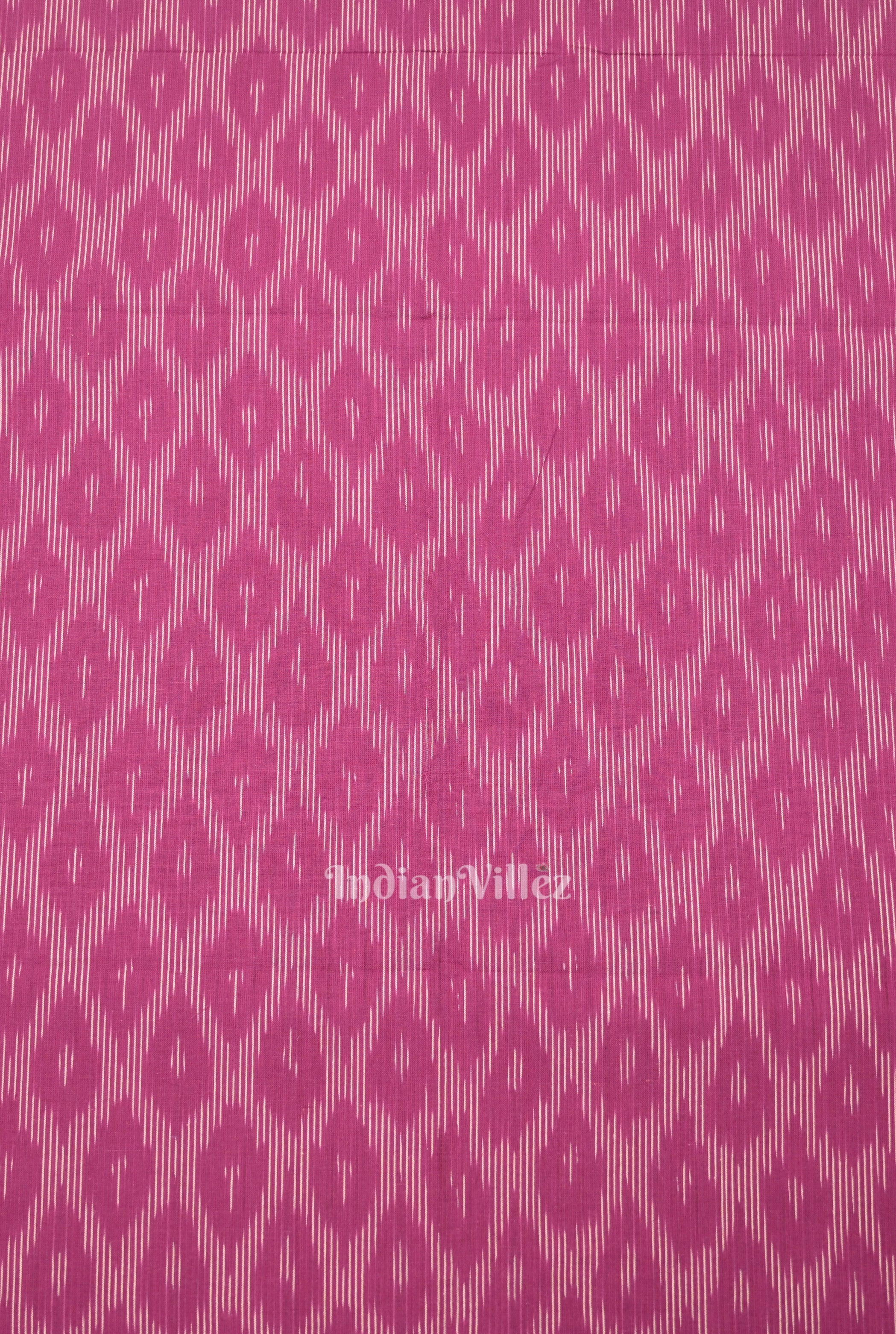 IndianVillèz Magenta Pink Pochampally Ikat Cotton Fabric - view 2