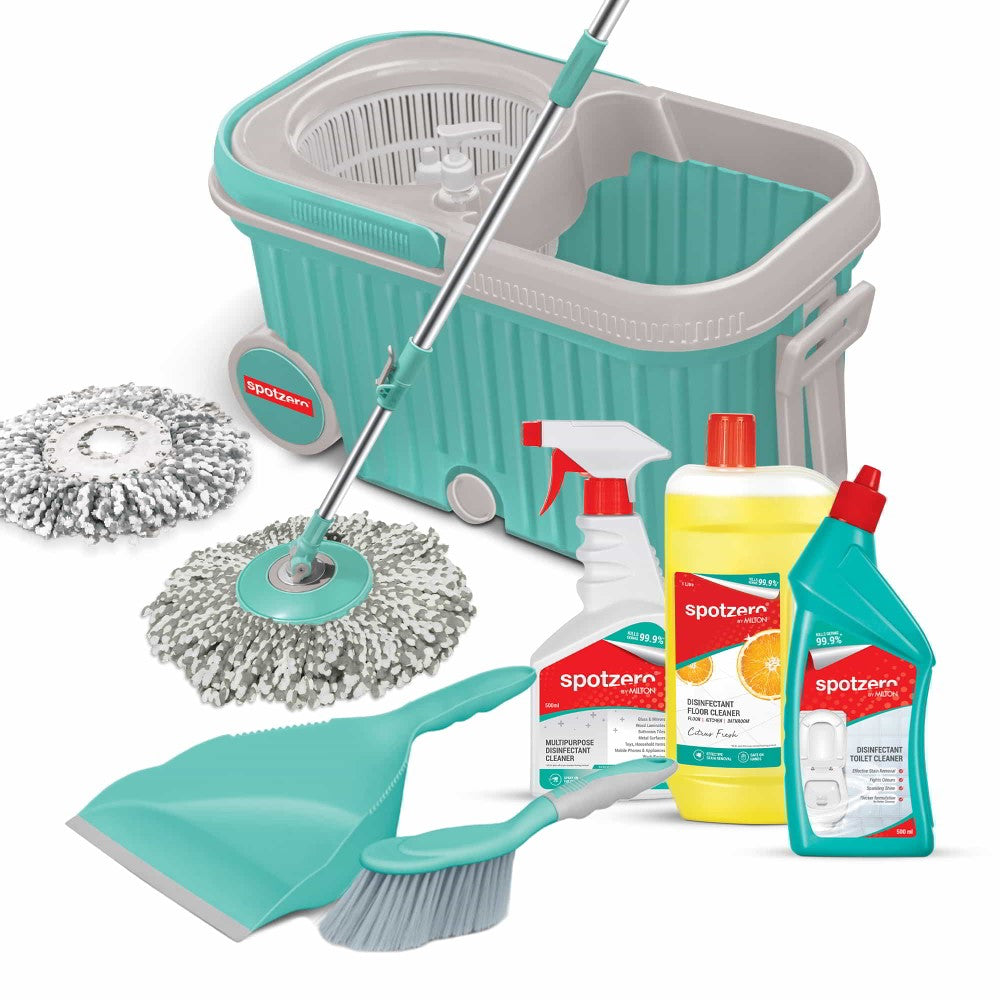 Elite Mop Cleaning Kit (Spotzero by Milton) – Aqua Green