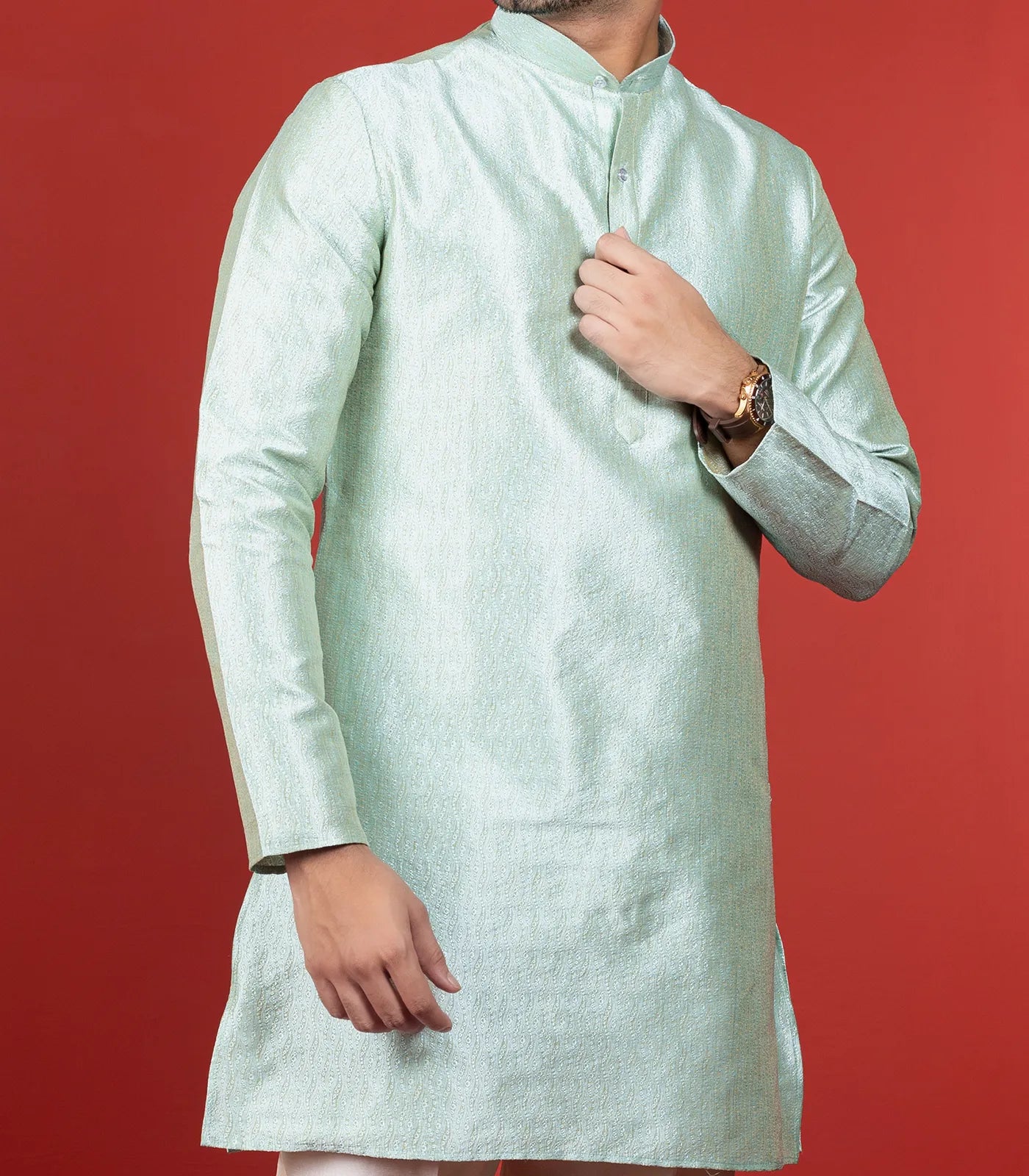 RmKV Pastel Green Short Kurta -Green - view 3