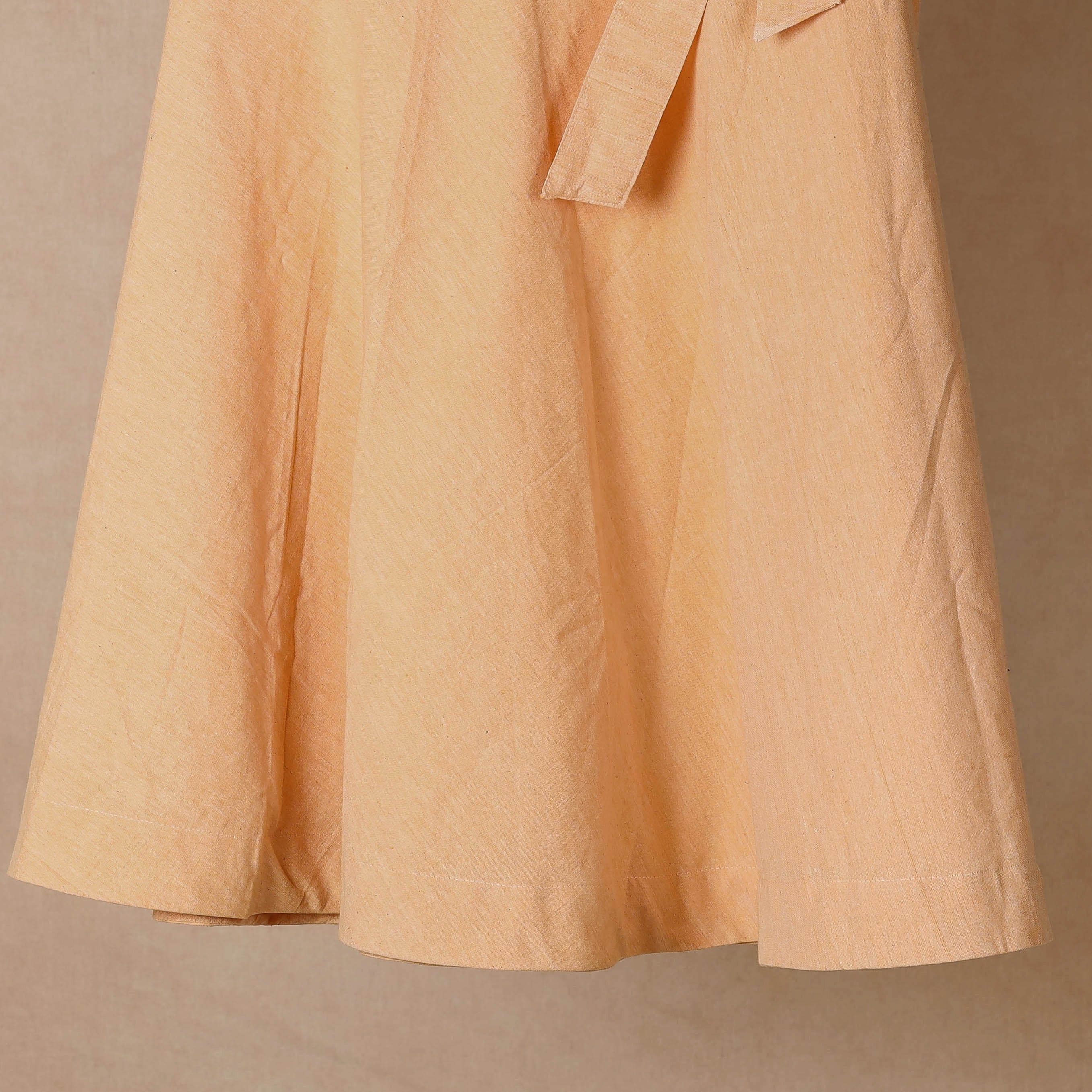 NOORI BAZAR Beige - Plain Handloom Jhiri Cotton Wrap Around Skirt - view 3