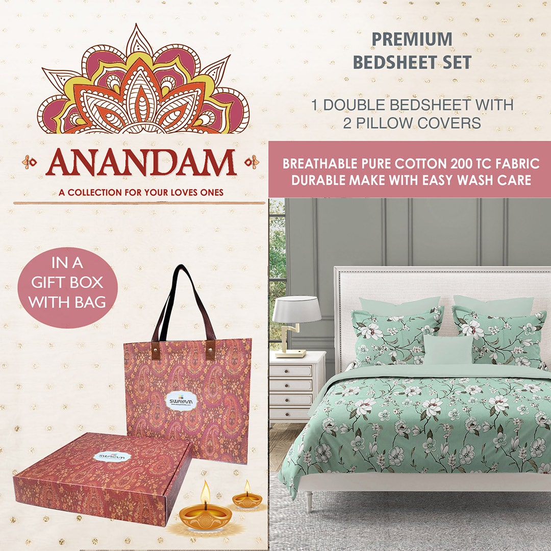Swayam India Anandam Double Bedsheet with 2 Pillow Covers - 14158
