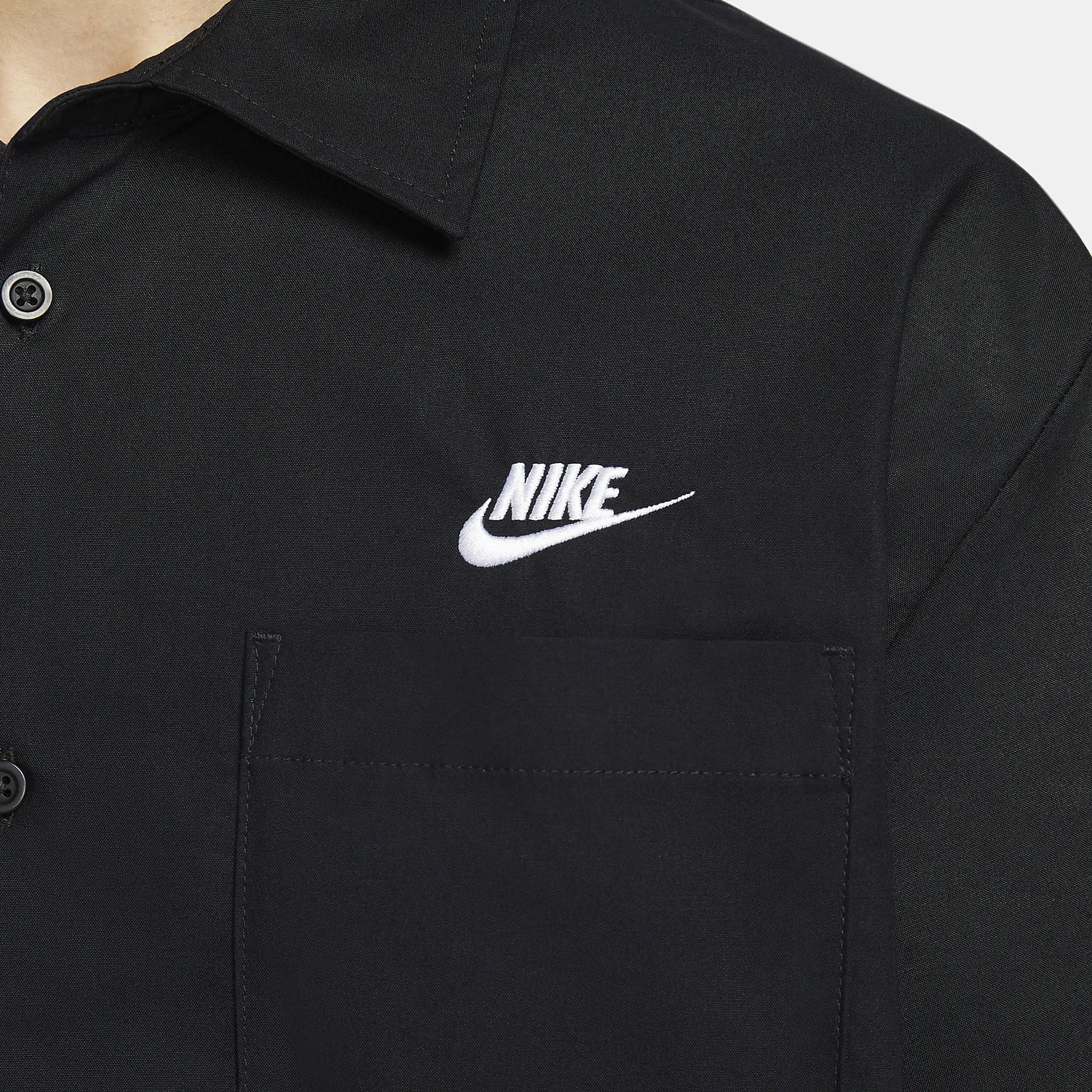 Nike | Club Oxford Button-up Shirt { Black/white - view 3