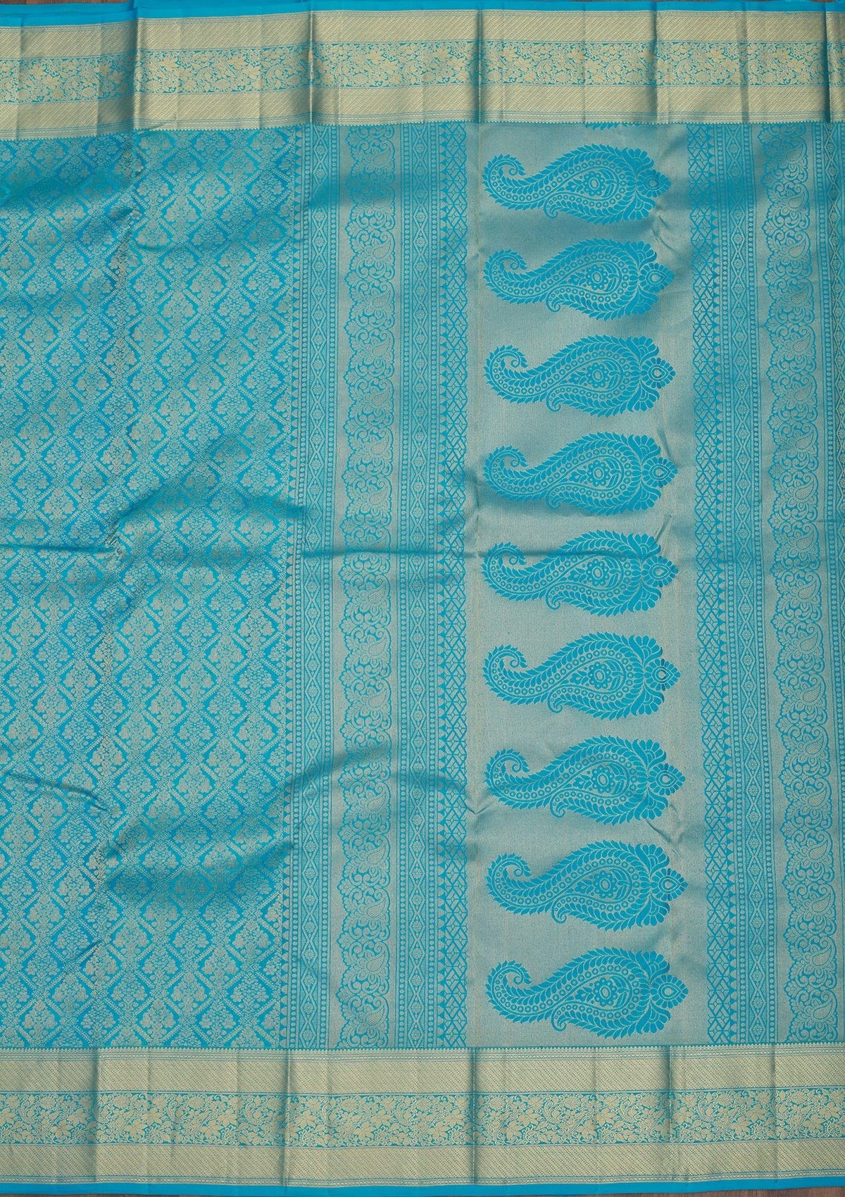 Koskii Blue Zariwork Pure Silk Saree – Women's - view 5