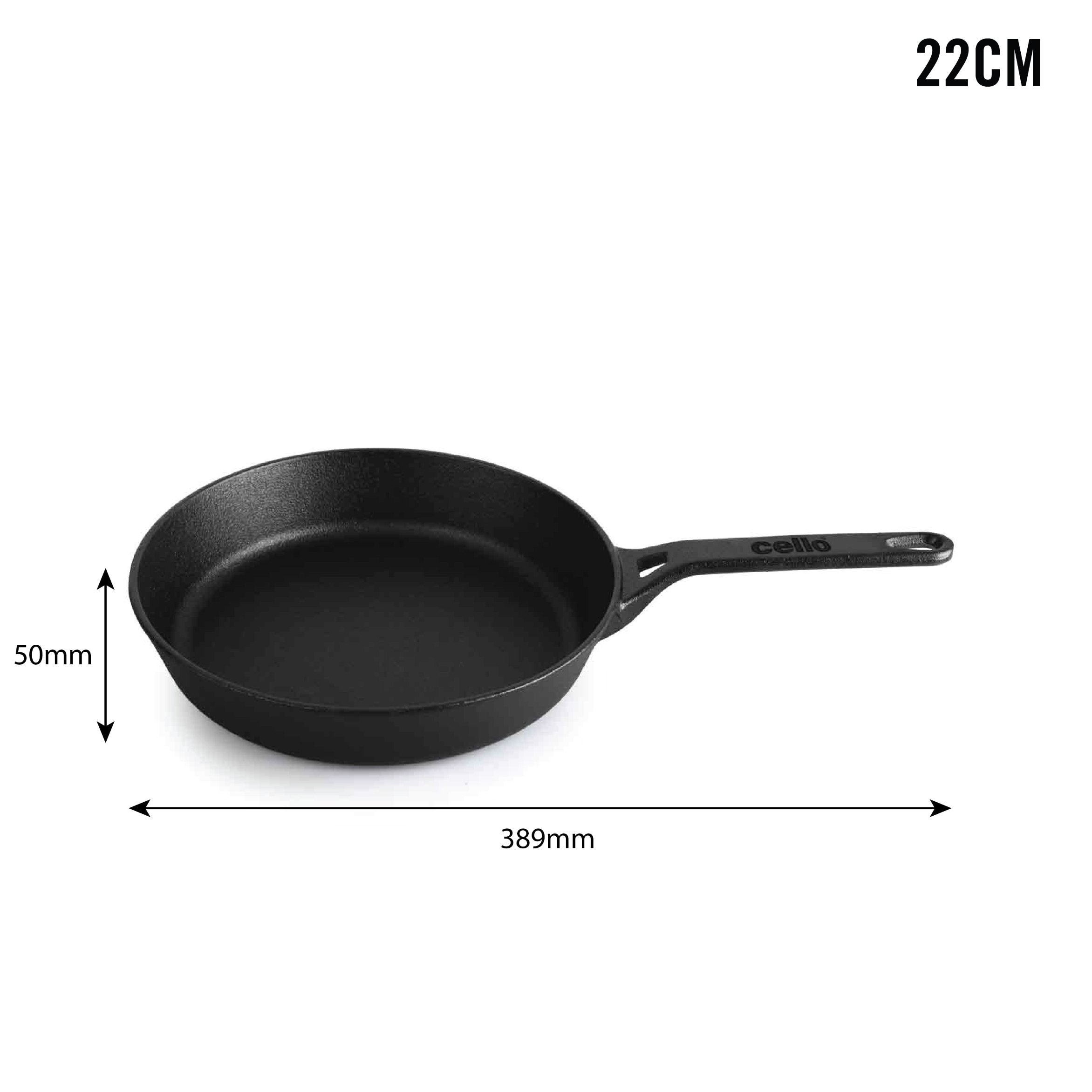 Cello Ironica Pre-Seasoned Cast Iron Fry Pan – Black - view 9