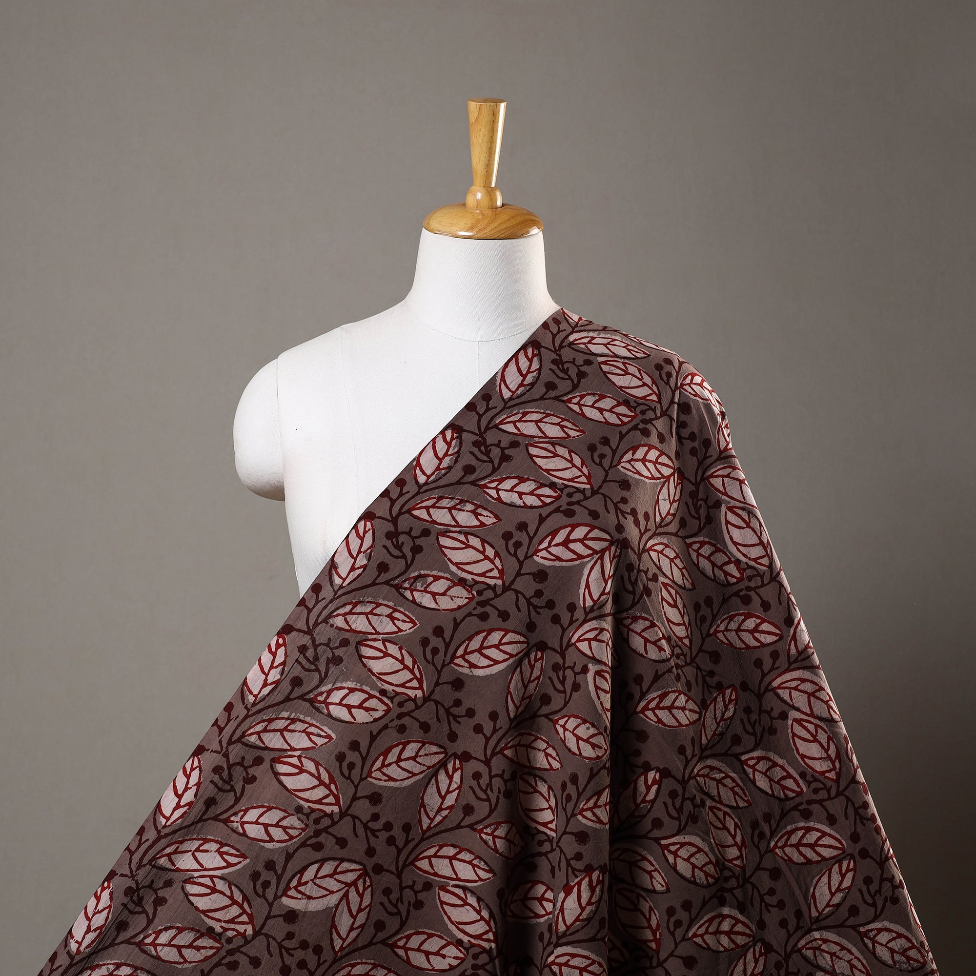 BINDAAS UNLIMITED Brown - Bindaas Natural Dyed Cotton Block Print Fabric 10