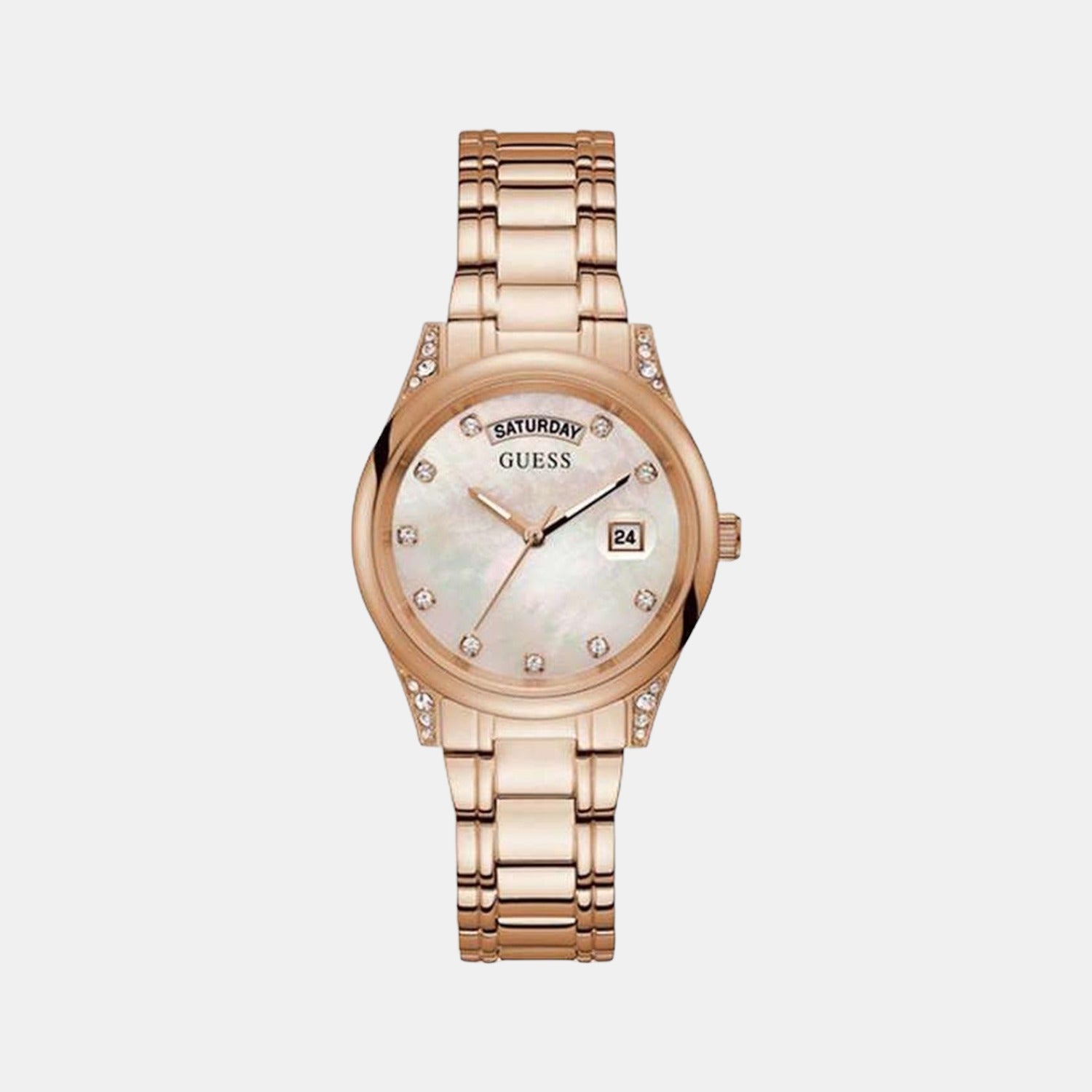 Guess Aura Women Quartz Two Tone Dial Analog Stainless Steel Watch GW0047L2