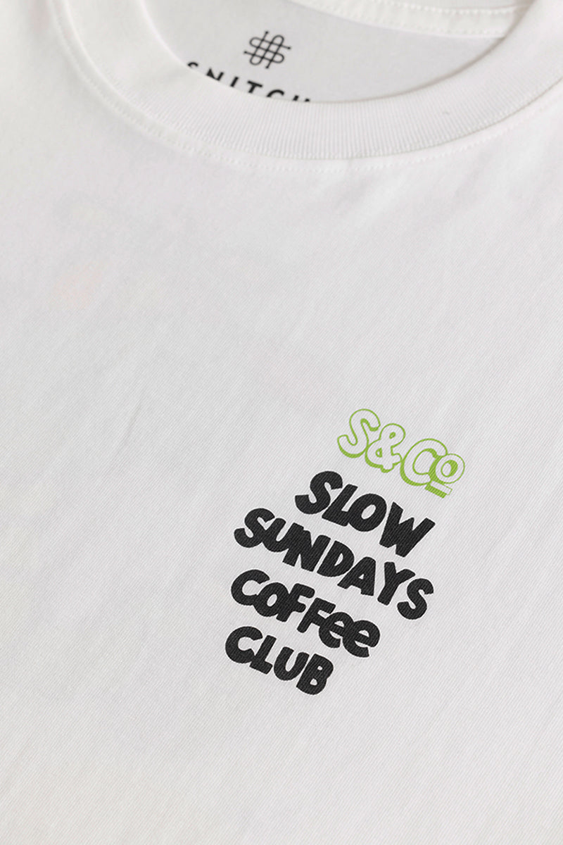 SNITCH Slow Sundays White Oversized T-Shirt - view 2