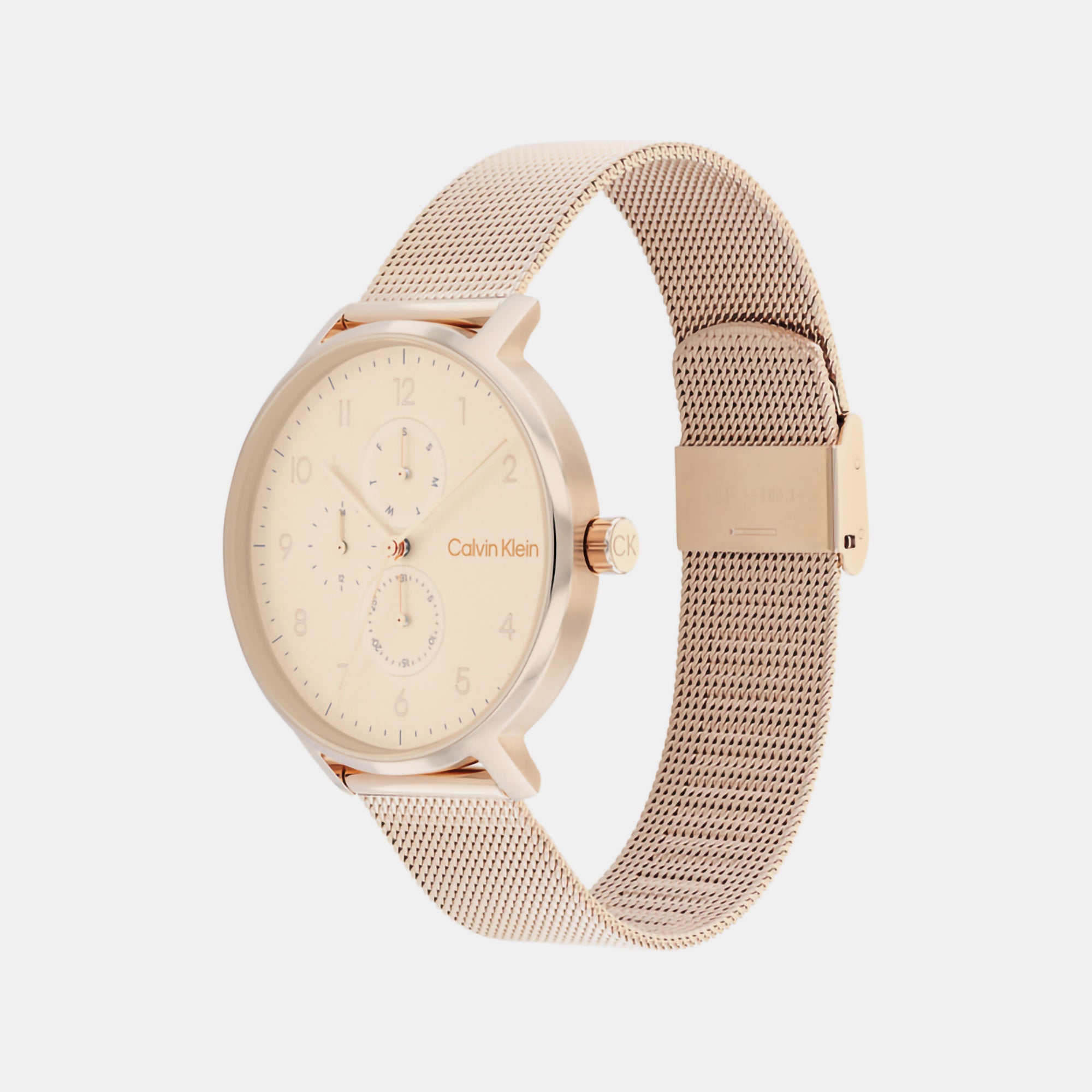Calvin Klein Ck Stun Unisex Quartz Gold Dial Analog Mesh Watch 25200402 - view 3
