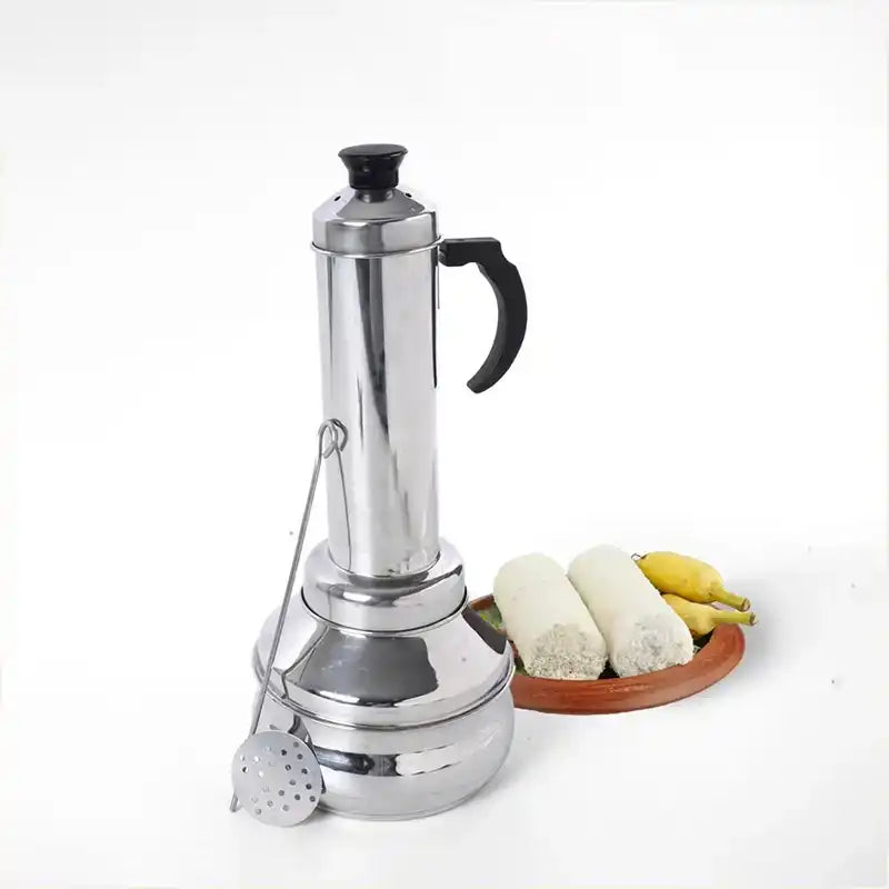 The Indus Valley Stainless Steel Puttu Maker, Premium Quality, 100% Toxin-free, Non-stick, Bakelite Handle, Induction & Gas
