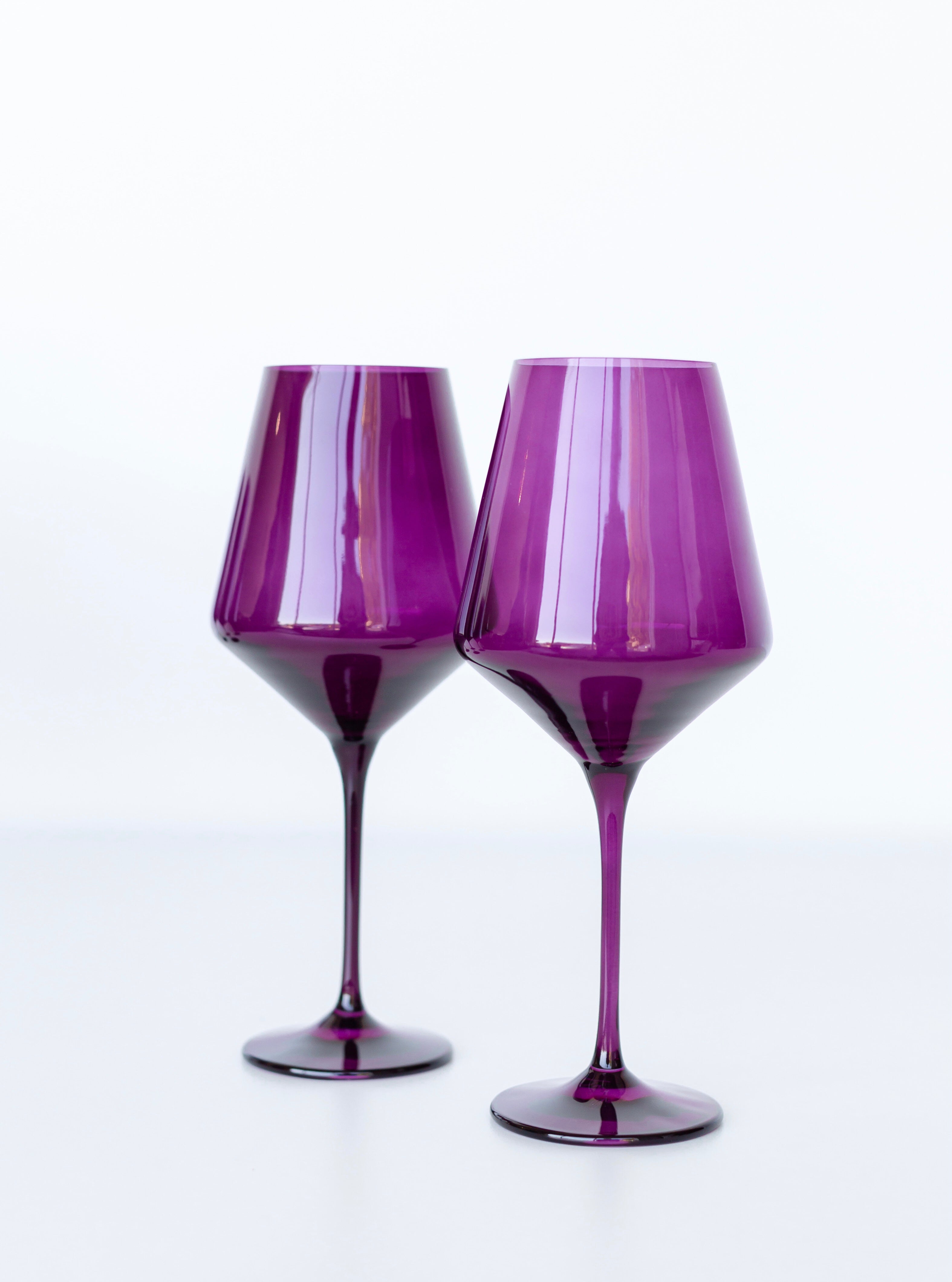 RH Signature Co. Estelle Colored Wine Stemware - Set of 6 {Amethyst} - view 2