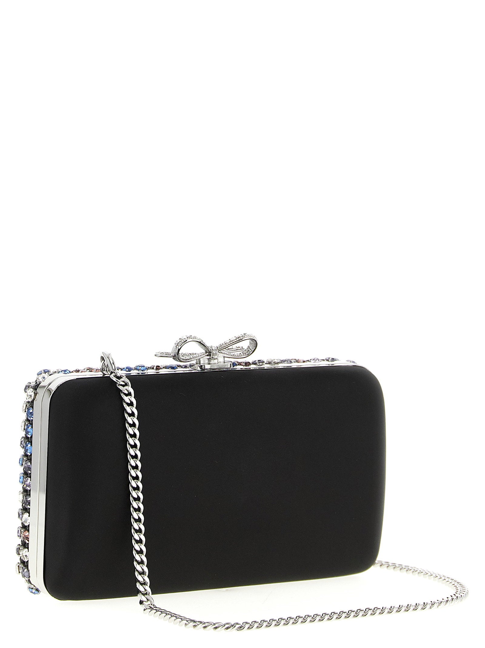 Self-Portrait Multi Crystal Chainmail Clutch - view 2