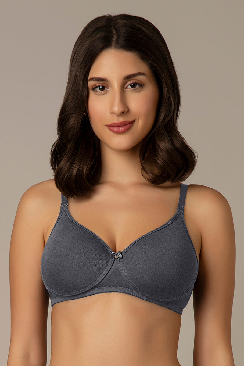 Amante All Day Smooth Comfort Padded & Non-wired Bra - Gray Stone