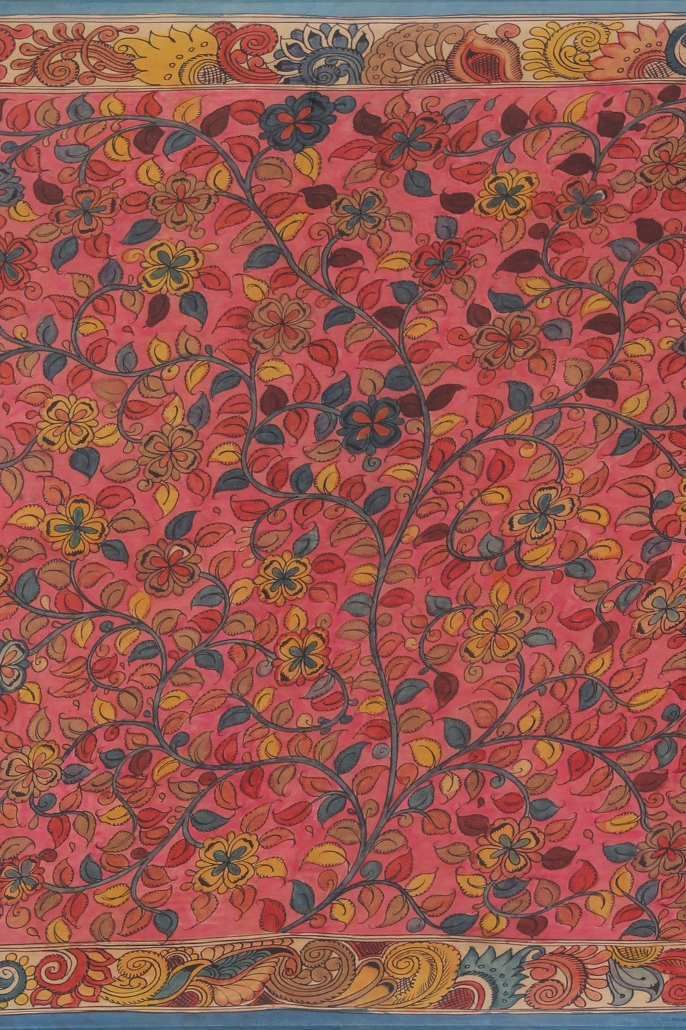 Kalanjali Kalamkari Hand-Painted Crepe Silk Saree - view 4