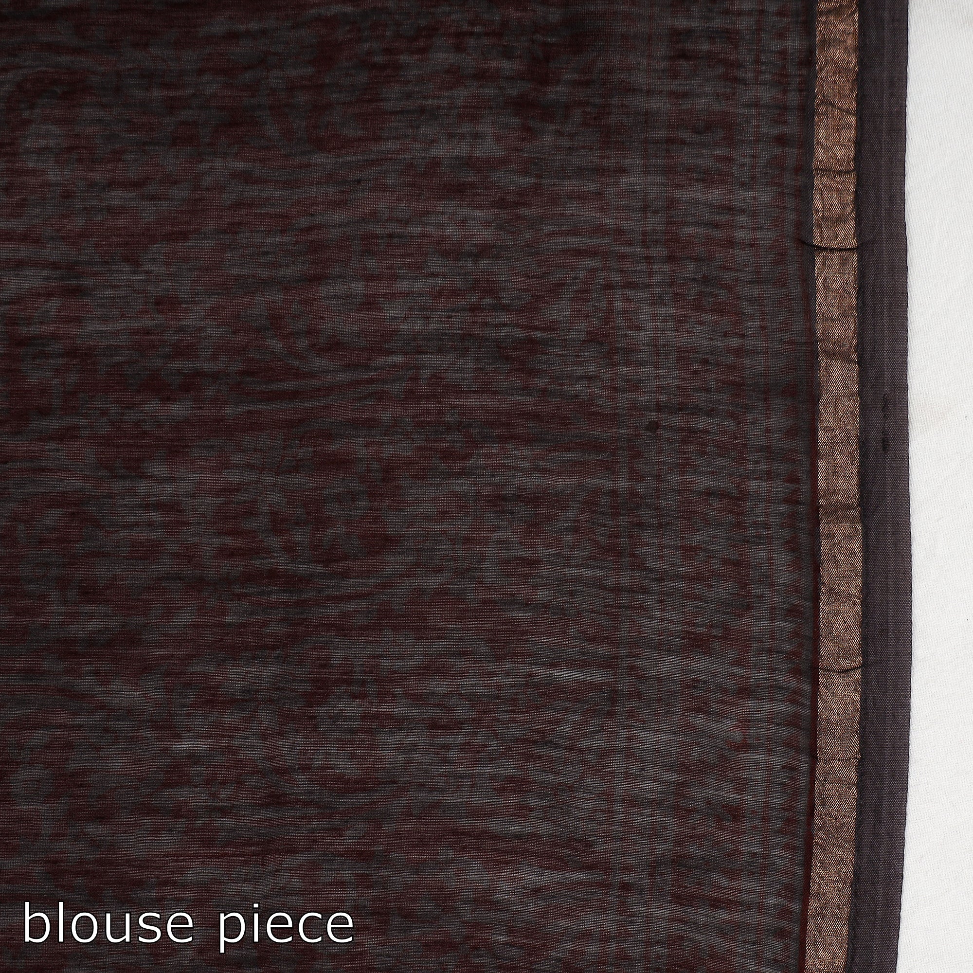 BAGH PRINTS BY MOHAMMED BILAL KHATRI Brown - Bagh Hand Block Printed Natural Dyed Chanderi Silk Saree - view 8
