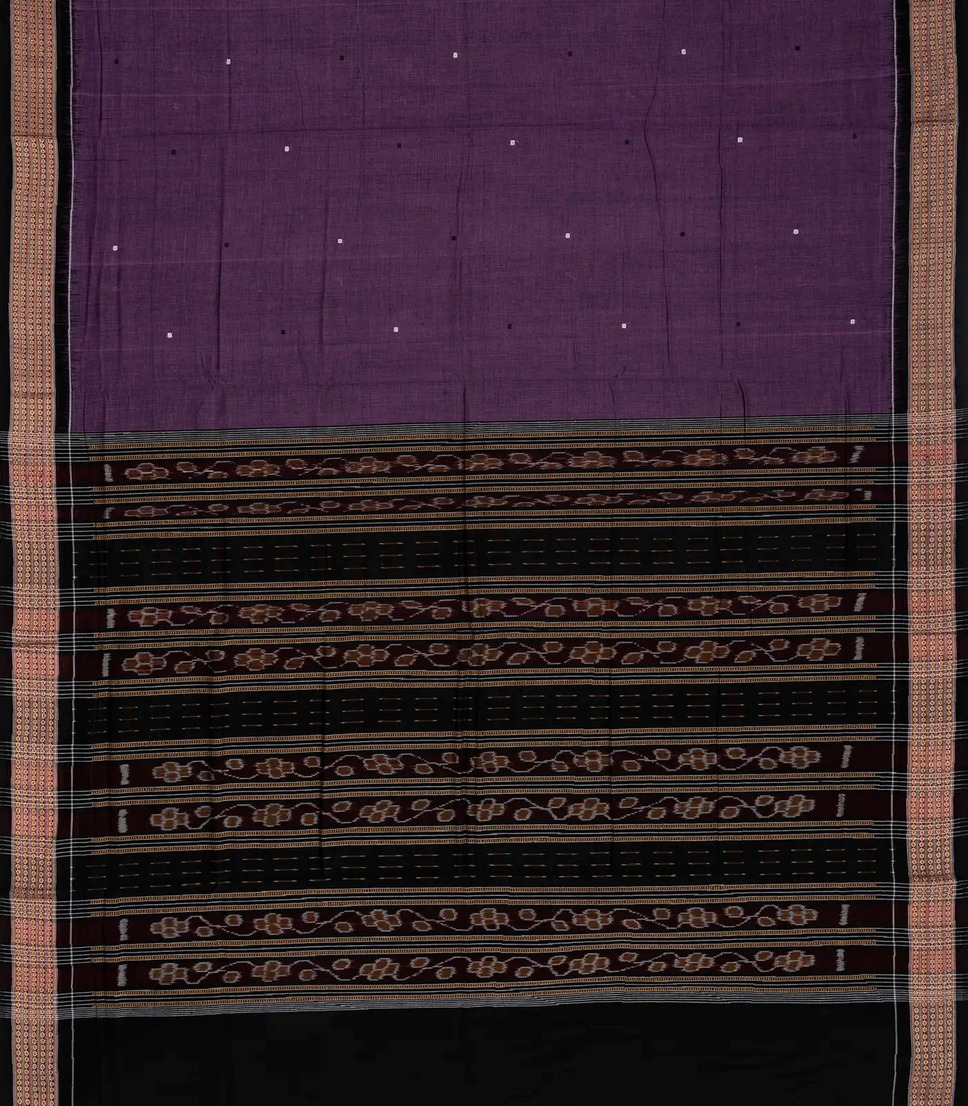 RmKV Lilac Handloom Orissa Cotton Saree With Button Motifs - view 2