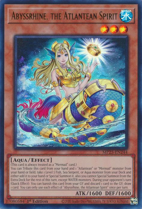 Abyssrhine the atlantean – Yu-Gi-Oh! Abyssrhine, the Atlantean Spirit - MP25-EN244 - Ultra Rare - 1st Edition